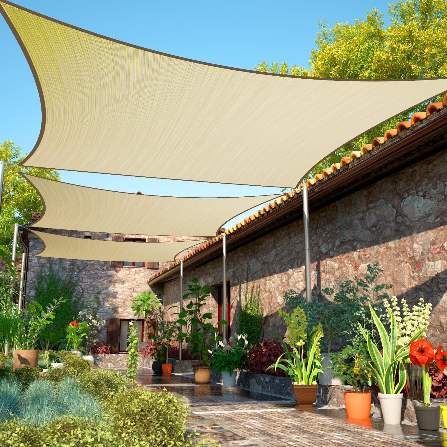 Royal Shade Royal shade Rectangle Shade Sail，95% UV Blockage, Heavy Duty, Water & Air Permeable