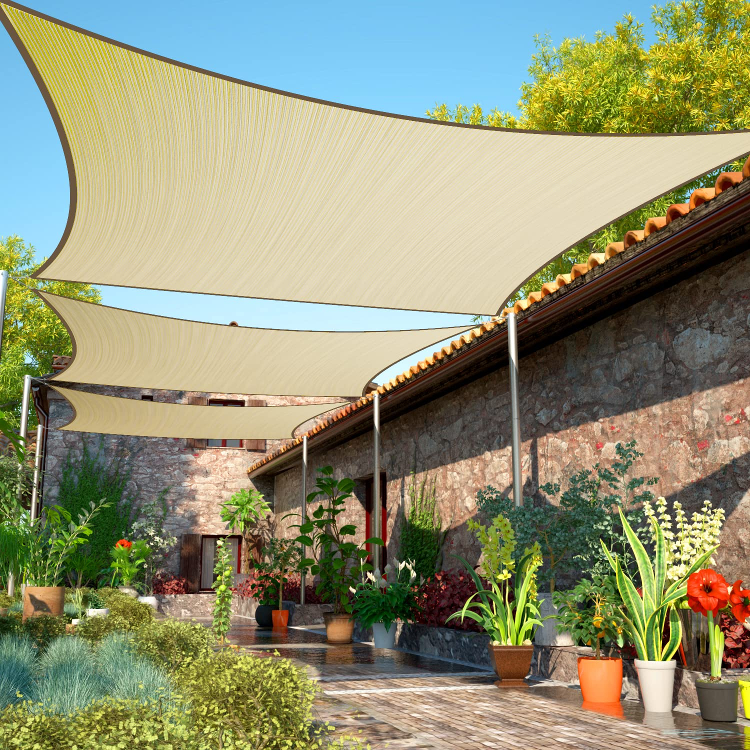 Royal Shade Royal shade Rectangle Shade Sail，95% UV Blockage, Heavy Duty, Water & Air Permeable