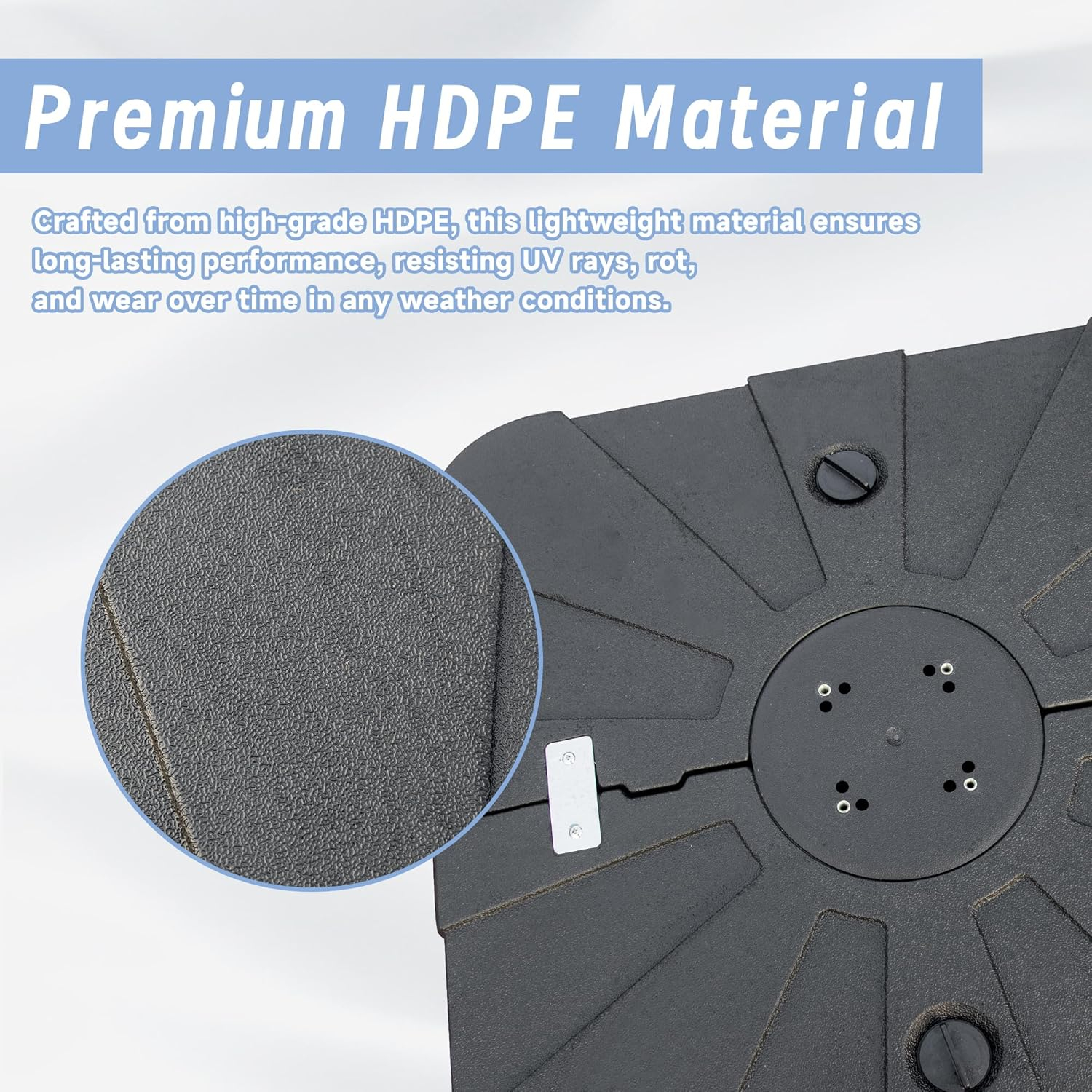Spaco Umbrella Base, 260 lbs Offset Patio Umbrella Base with Wheels Sand Water Filled for Outdoor Patio Market Table Umbrella