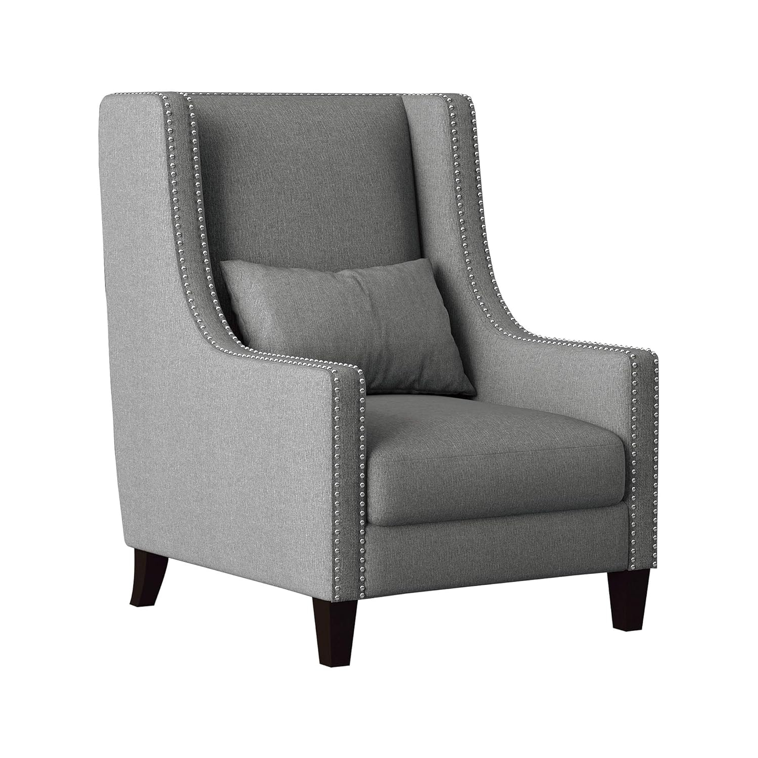 Lexicon Keller Upholstered Wingback Chair in Light Gray