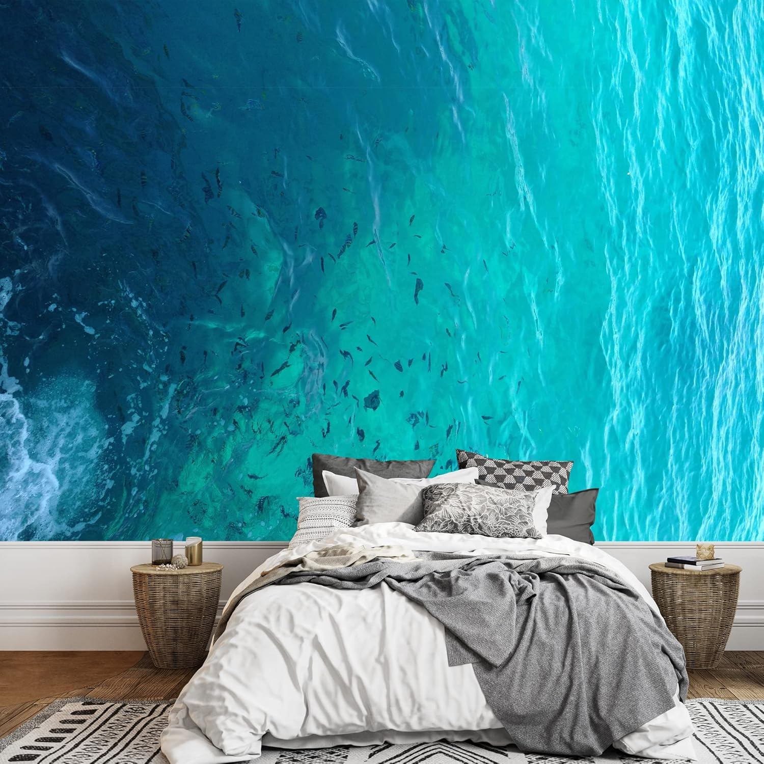 wall26 - Clear Water Ocean - Removable Wall Mural | Self-Adhesive Large Wallpaper - 66x96 inches