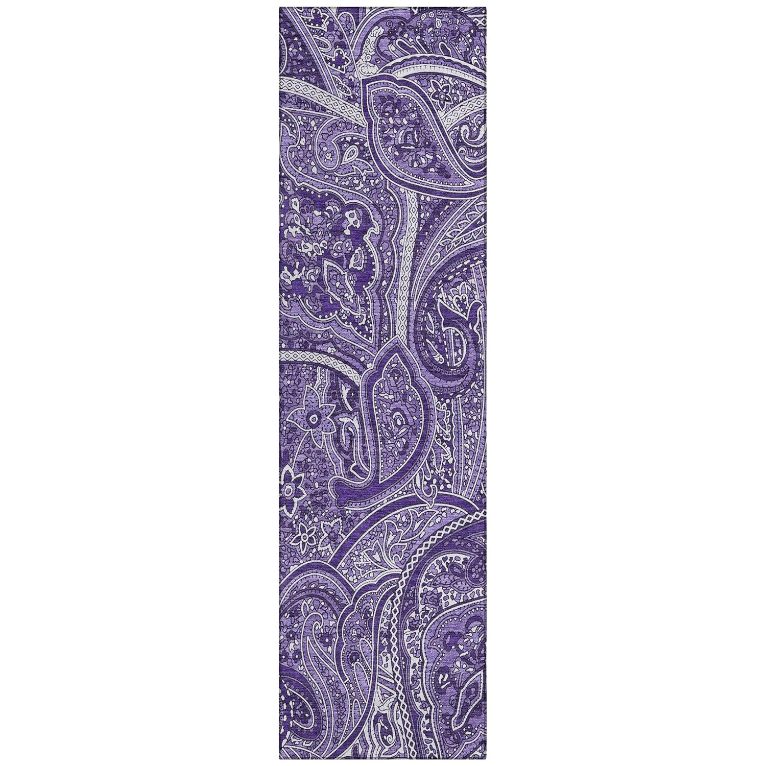 Addison Rugs Chantille ACN623 Purple 2'3" x 7'6" Indoor Outdoor Hallway Runner Rug, Stain Resistant Washable Kitchen Area Carpet for Bathroom, Laundry and Bedroom Rug