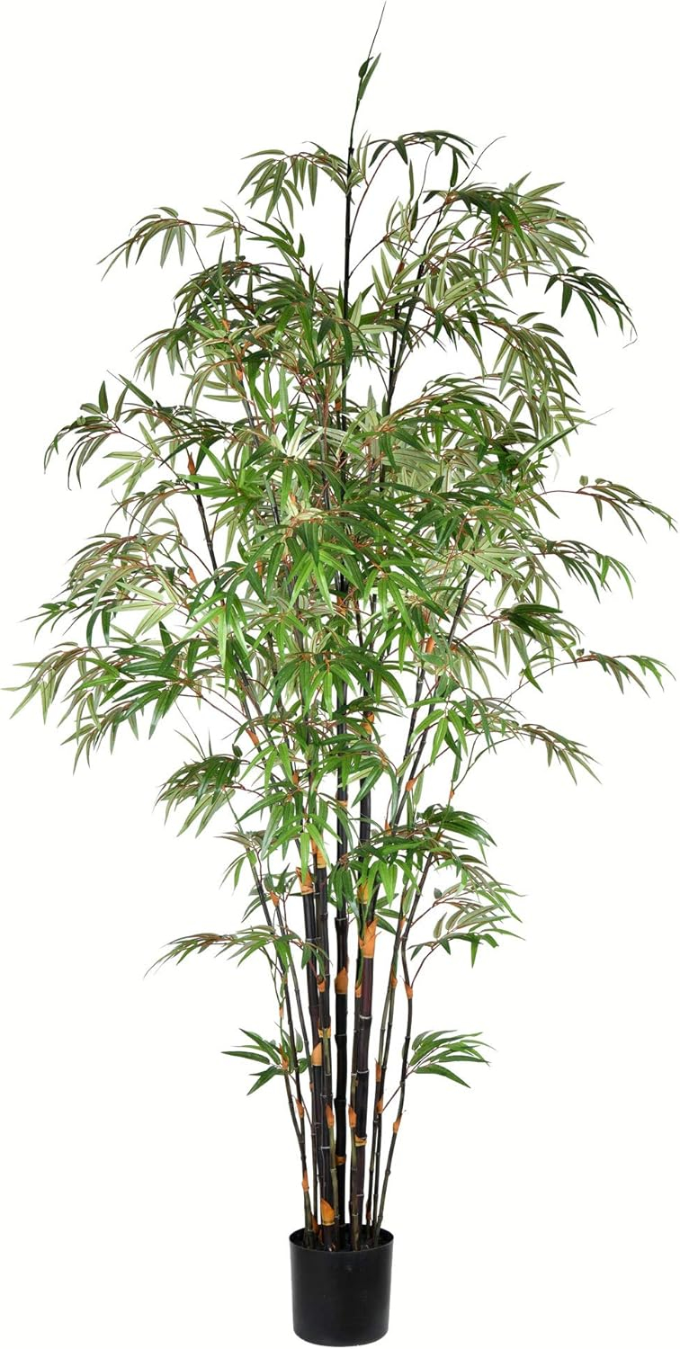 Vickerman 8' Artificial Potted Black Japanese Bamboo Tree.