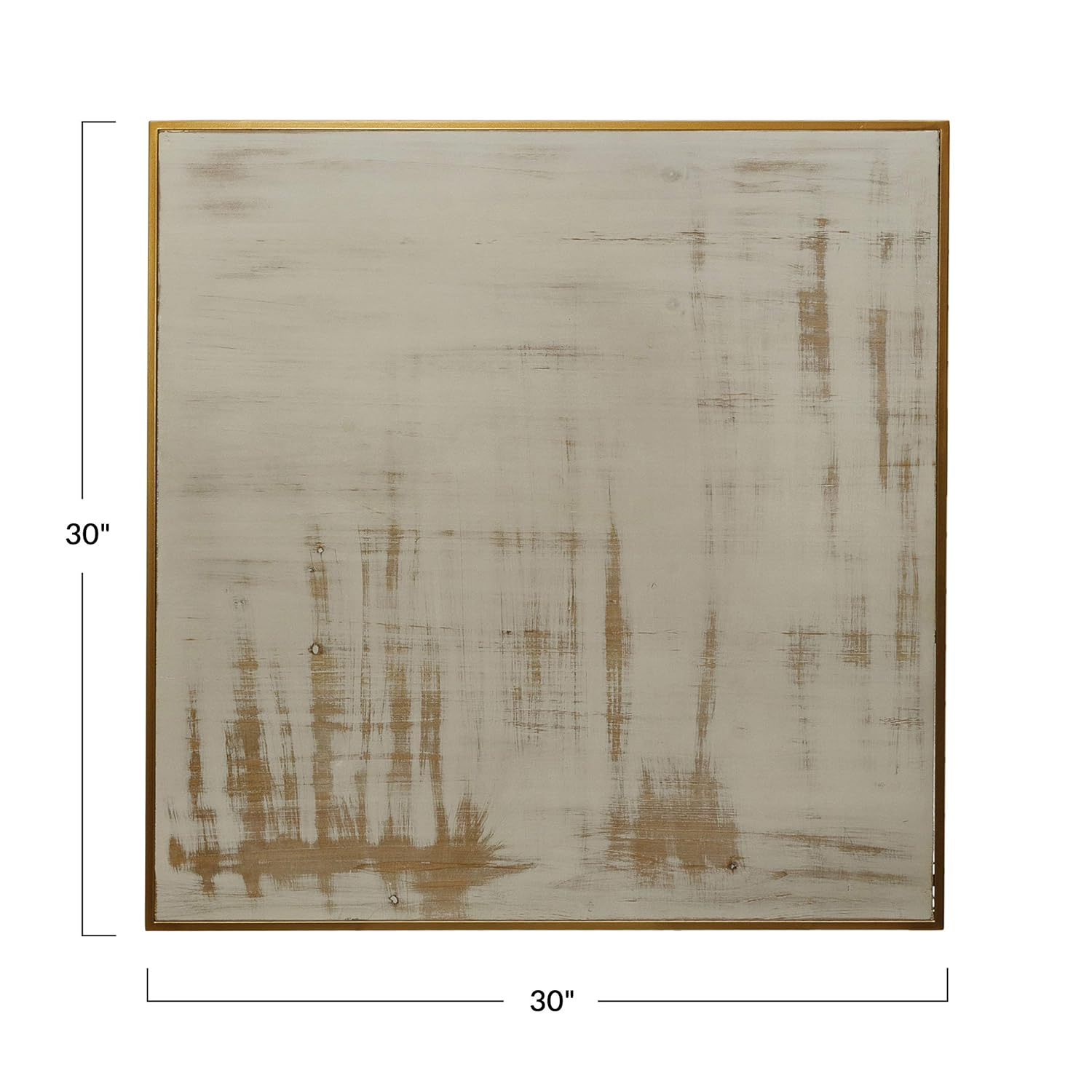 Gold Framed Beige and Cream Abstract Print Wall Art