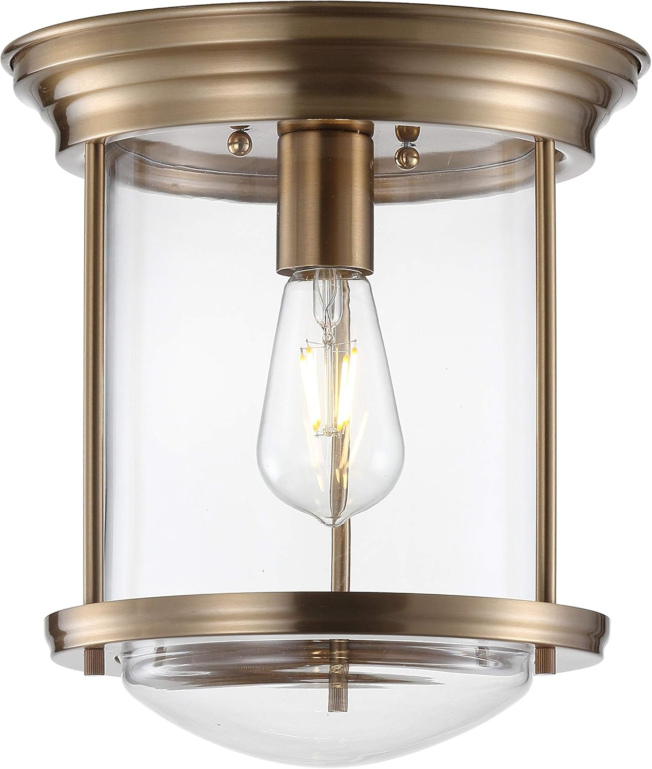 JONATHAN Y JYL7440C Savannah 10.25" Metal/Glass LED Flush Mount, Traditional,Transitional, Dimmable, 2700K Cozy Warm Light Kitchen,Hallway,Bathroom,Stairwell, Chrome