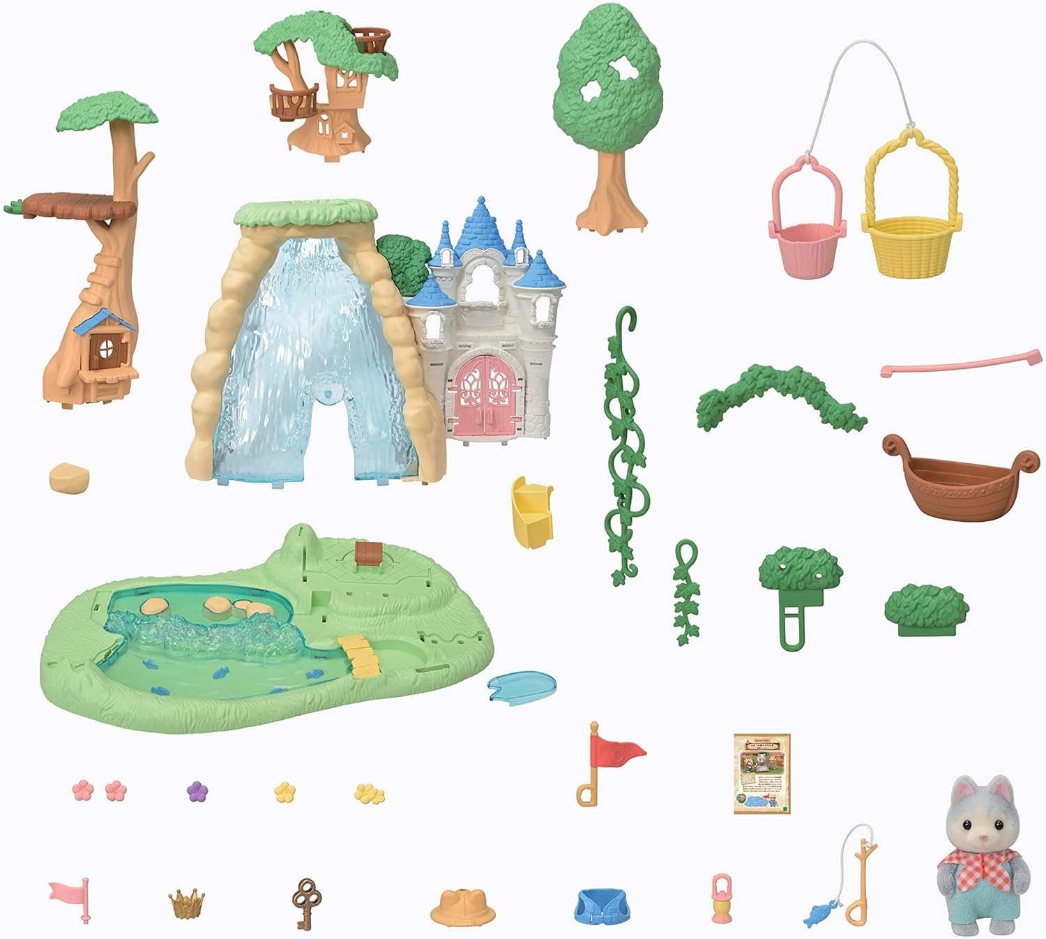 Calico Critters Secret Forest Falls, Dollhouse Playset with Figure and Accessories