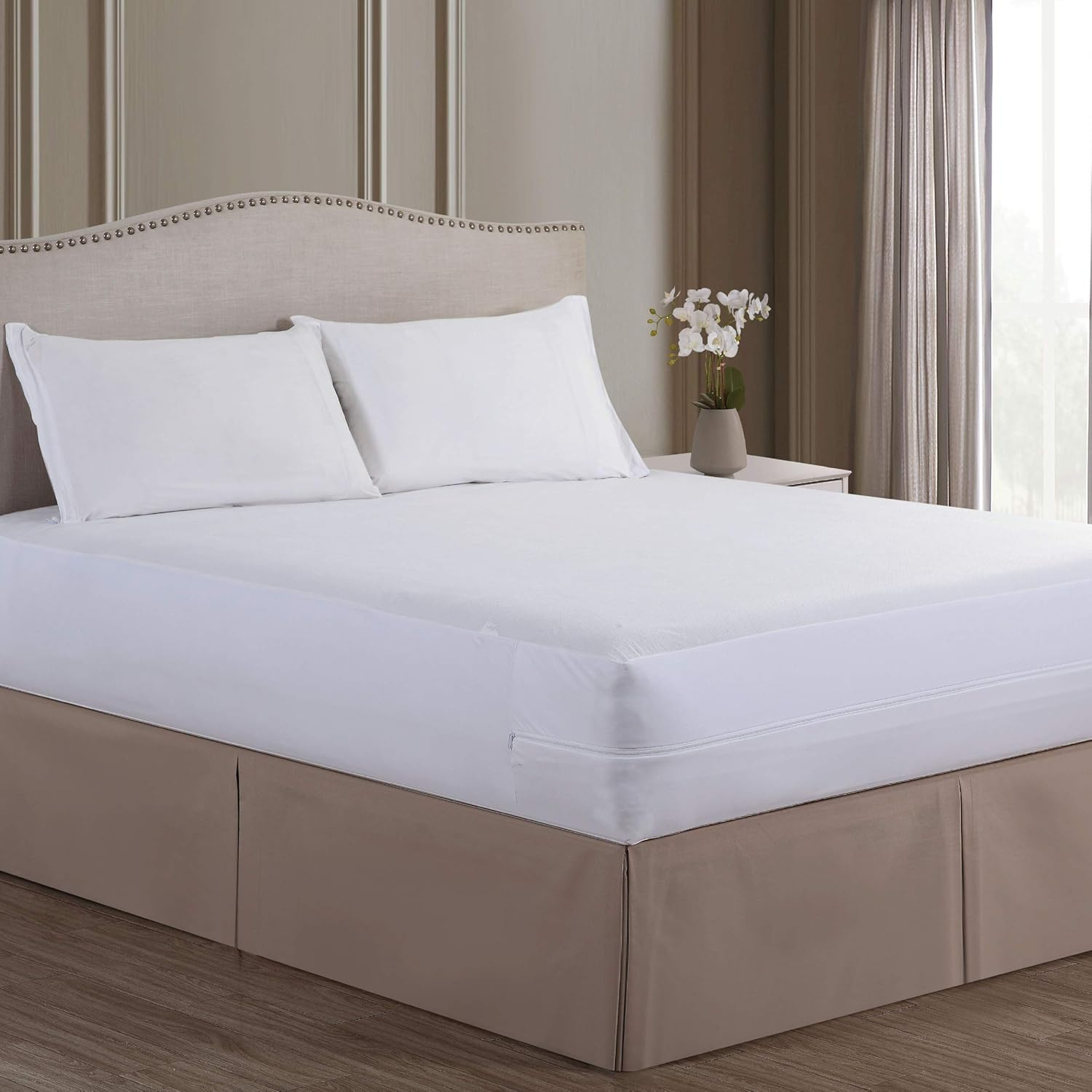 All-In-One Zippered Boxspring Protector with Bed Bug Blocker, Full