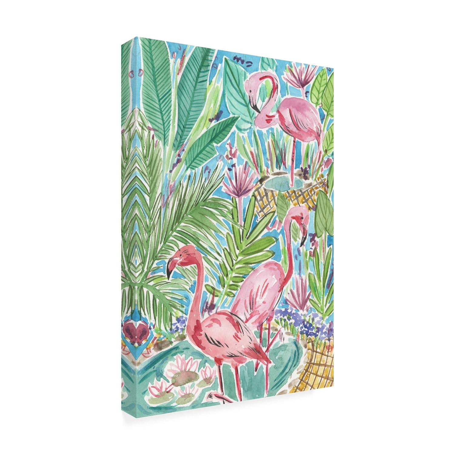 Trademark Fine Art 'Flamingo Paradise I' Canvas Art by Melissa Wang
