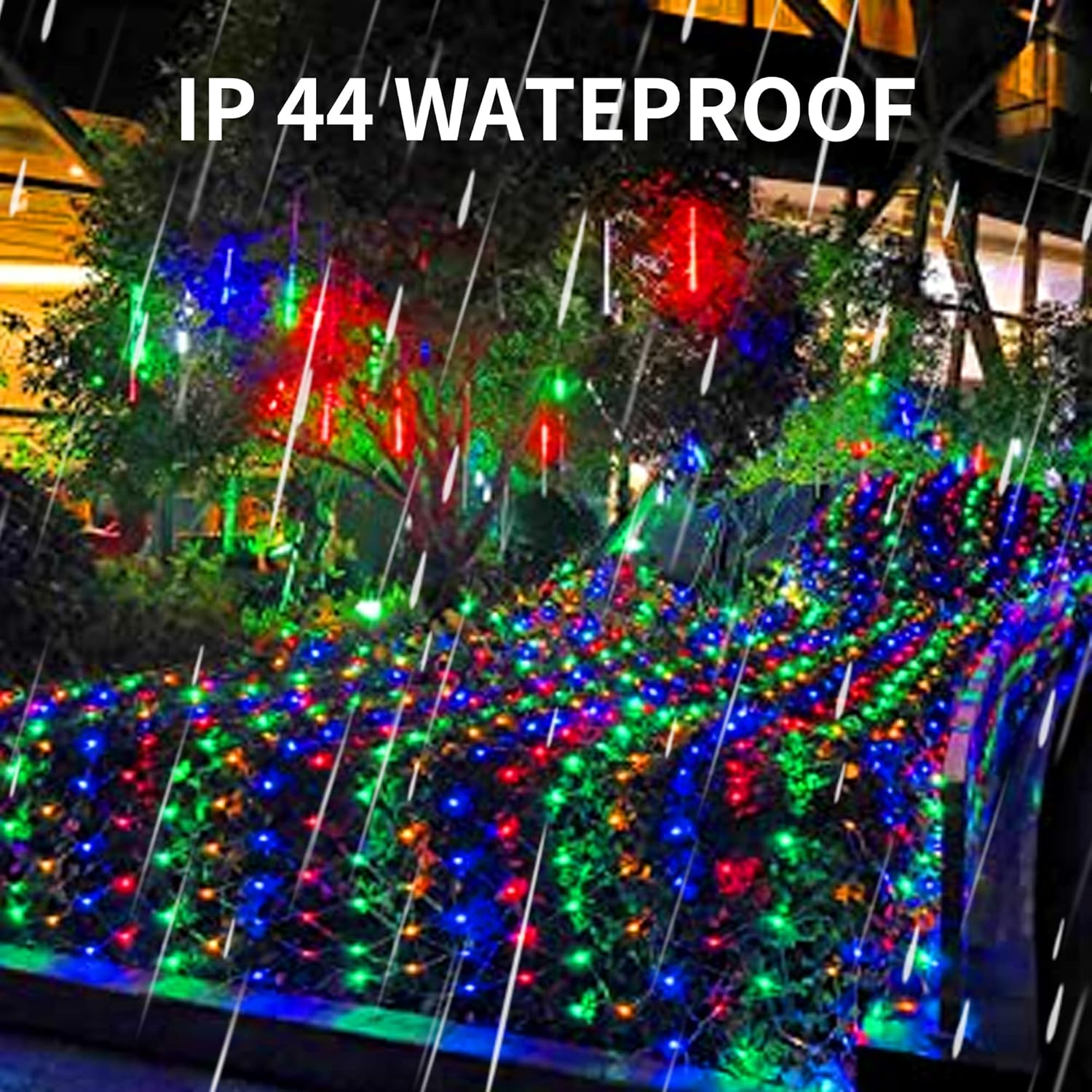 Dazzle Bright Christmas 200 LED Net Lights, 9.8 FT x 6.6 FT Connectable Mesh Lights with 8 Lighting Modes, Christmas Decorations for Indoor Outdoor Bush Yard Garden Decor (Multi-Colored)