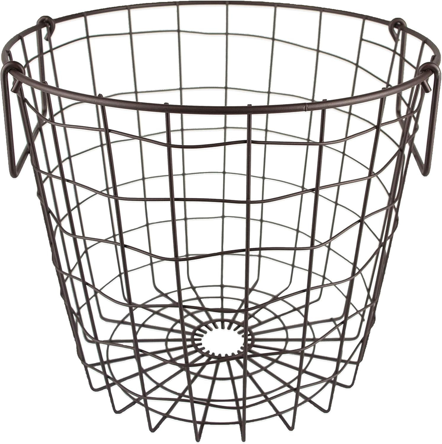 DII Metal Wire Mesh Stackable Utility Storage Bin, Small Round, 12x12x10", Bronze