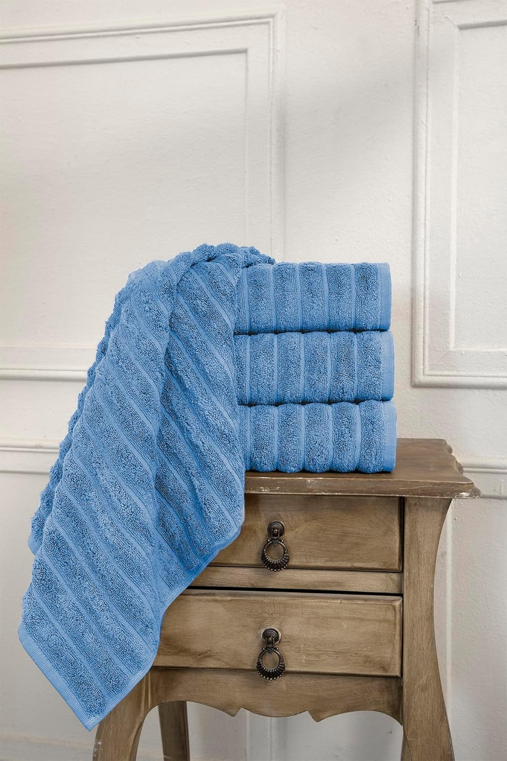Classic Turkish Towels CTT Luxury Hand Towels for Bathroom Set of 4, 100% Turkish Cotton, Quick Dry & Comfy Towels for Hotel & Spa, Highly Absorbent | 20"x32" (Dark Blue)