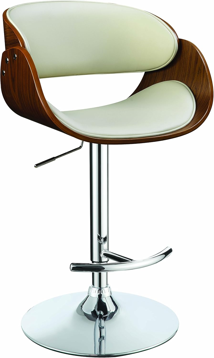 Dana Adjustable Bar Stool Ecru and Chrome