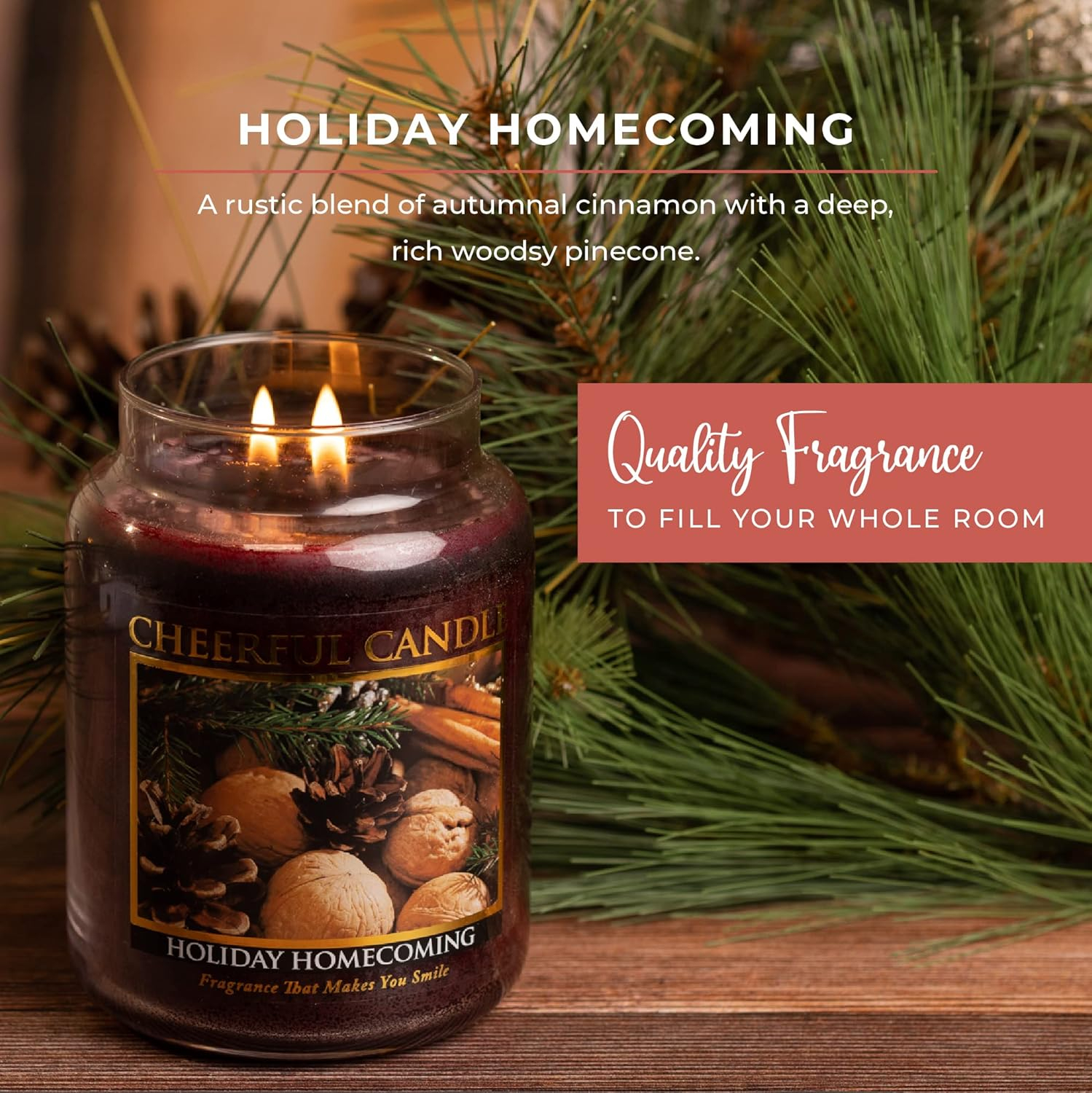 A Cheerful Candle LLC Holiday Homecoming Scented Jar Candle