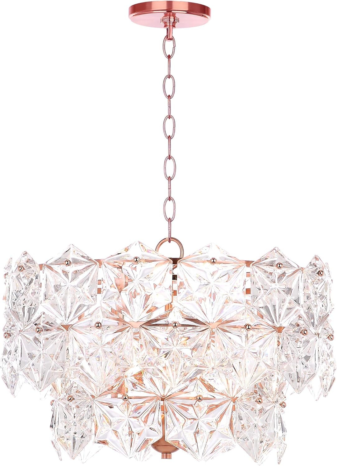 Sia 4 Light 19" Pendant - PND4001 - Clear/Copper - Safavieh