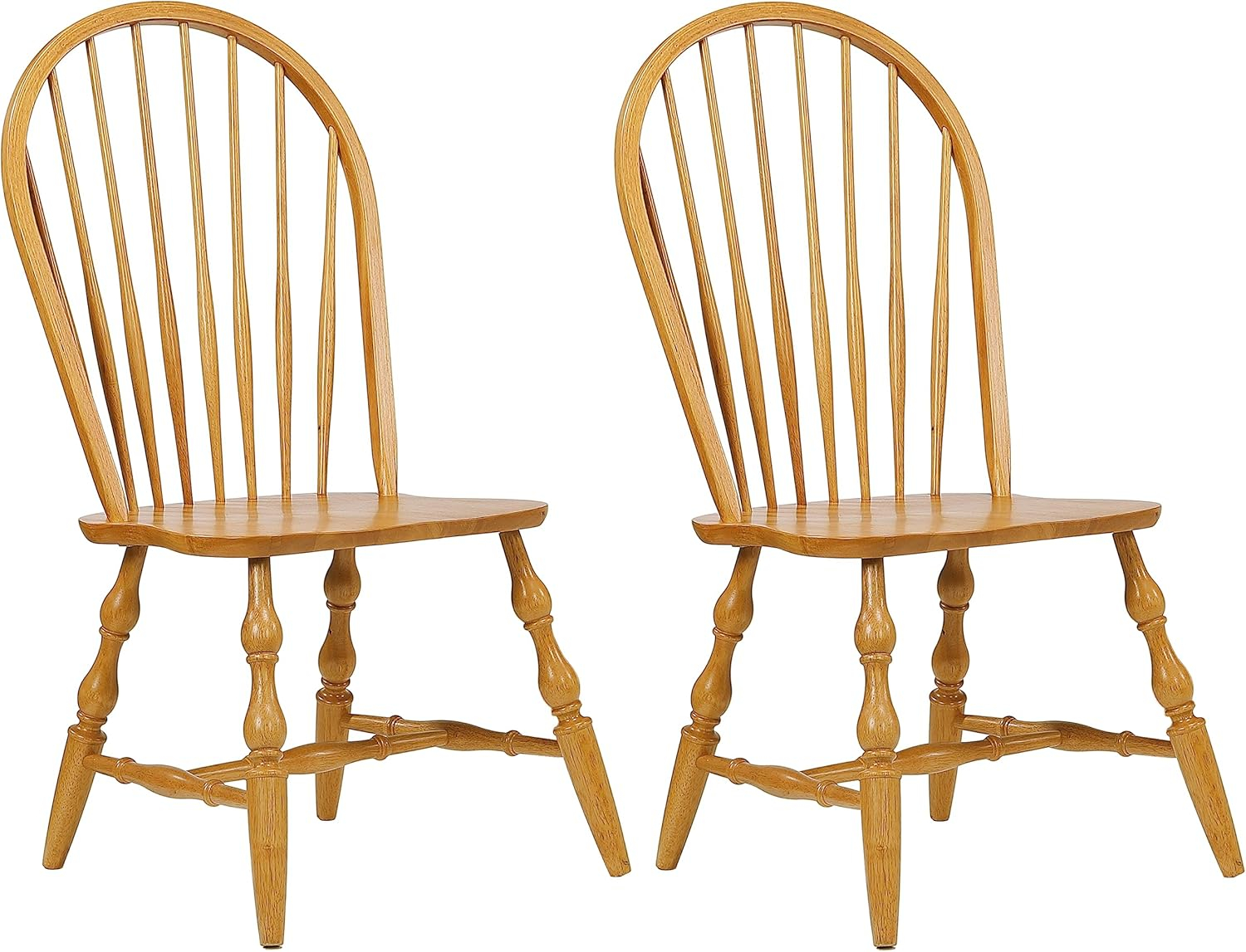 Sunset Trading Oak Selections 18" Wood Windsor Dining Chair in Oak (Set of 2)