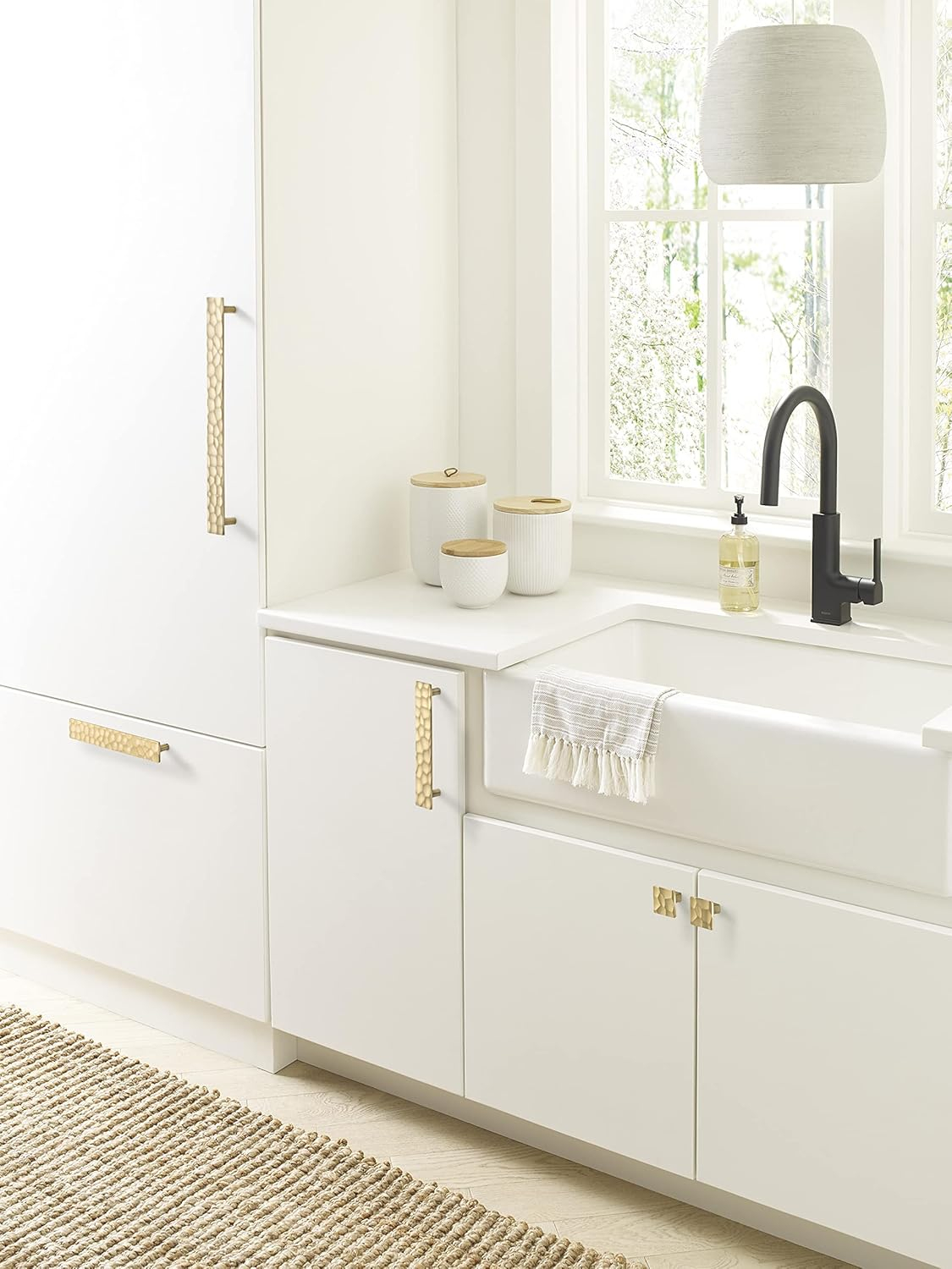 Golden Champagne Modern Square Cabinet Knob with Mounting Hardware