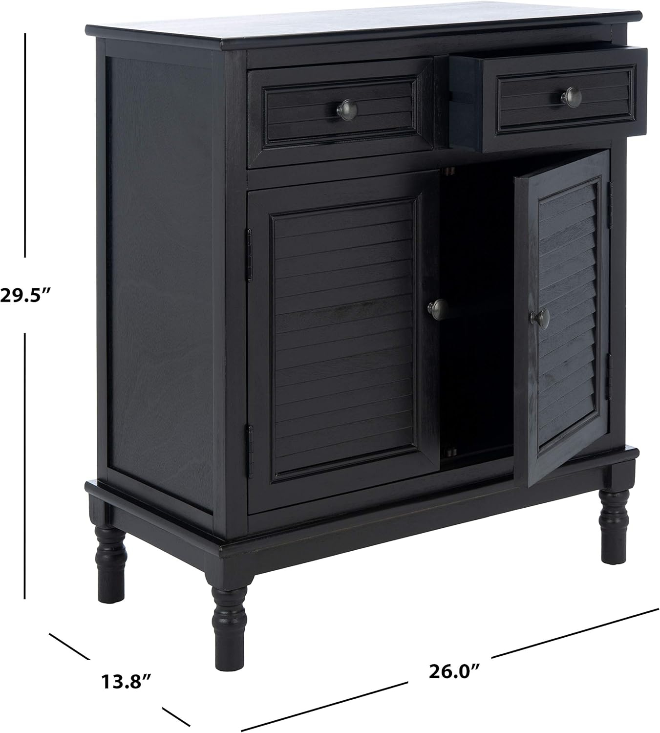SAFAVIEH Tate 2-Drawer 2-Door Sideboard Black