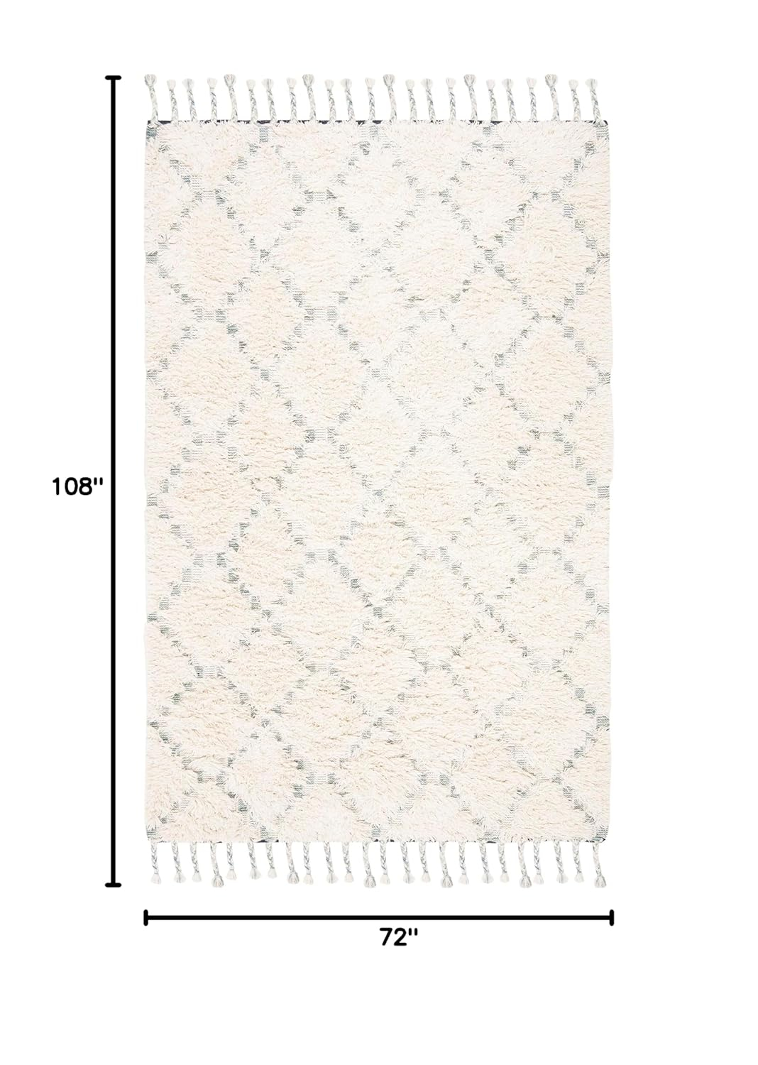 SAFAVIEH Kenya Natalie Geometric Area Rug, Blue/Ivory, 6' x 9'