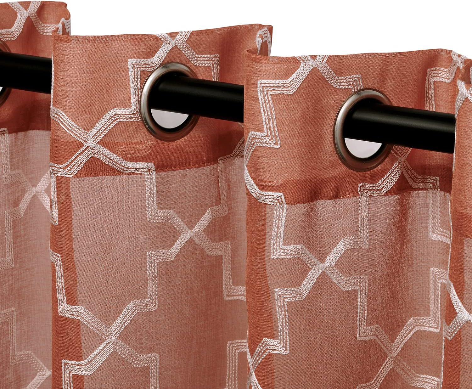 Superior Venetian Damask Jacquard Curtains, Window Accent, Perfect for Family Room or Bedroom, Vintage, Traditional, Classic with Rod Pockets or Grommets, Curtain Set of 2 Panels, 52" X 63", Ivory