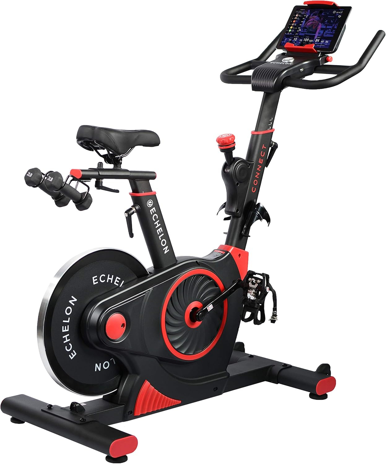 Echelon EX3 Smart Fitness Bike with Small Footprint, Red + 30-Day Free Membership