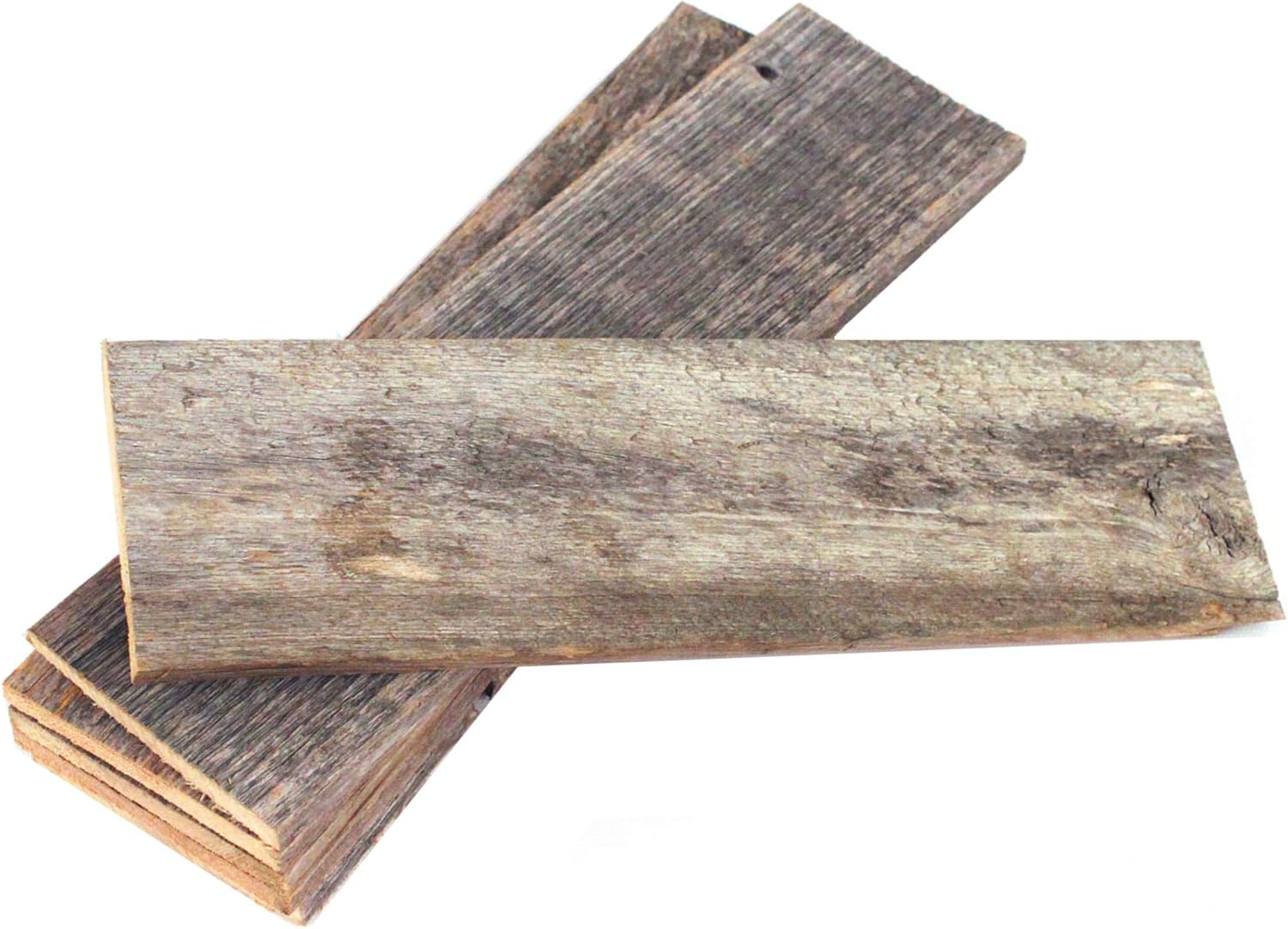 BarnwoodUSA Rustic Farmhouse 36" x 3" Weathered Gray Reclaimed Thin Split Wood Planks, Set of 6