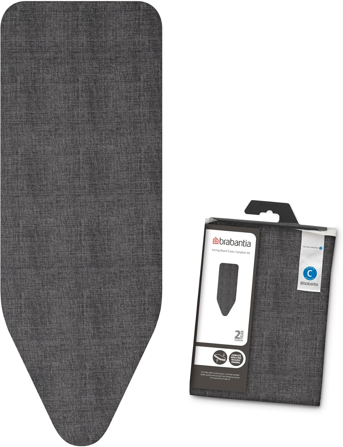 Denim Black Cotton Ironing Board Cover with Foam Padding