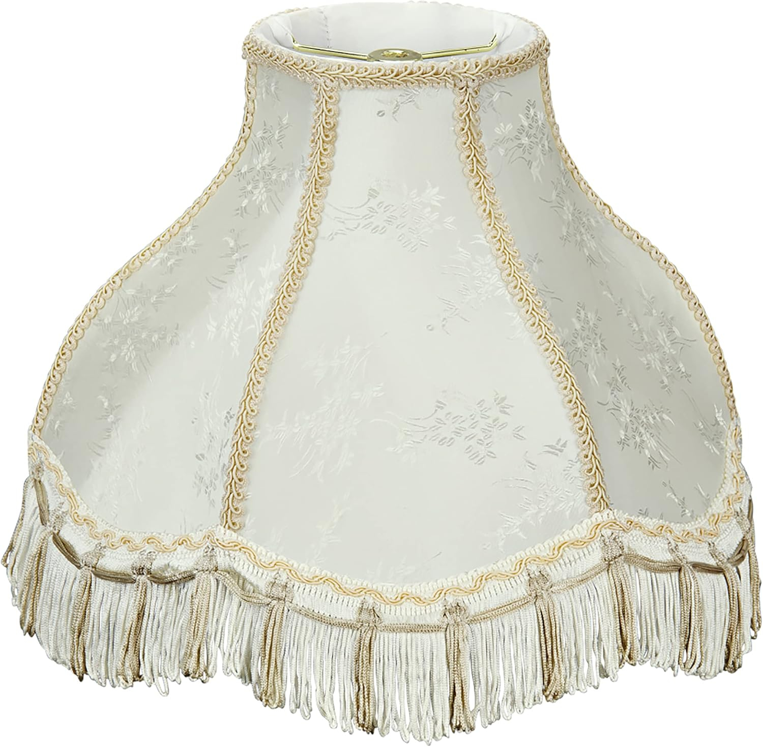 Aspen Creative 30331 Transitional Scallop Bell Shape Spider Construction Lamp Shade in Ivory, 13" wide (5" x 13" x 9 1/2")