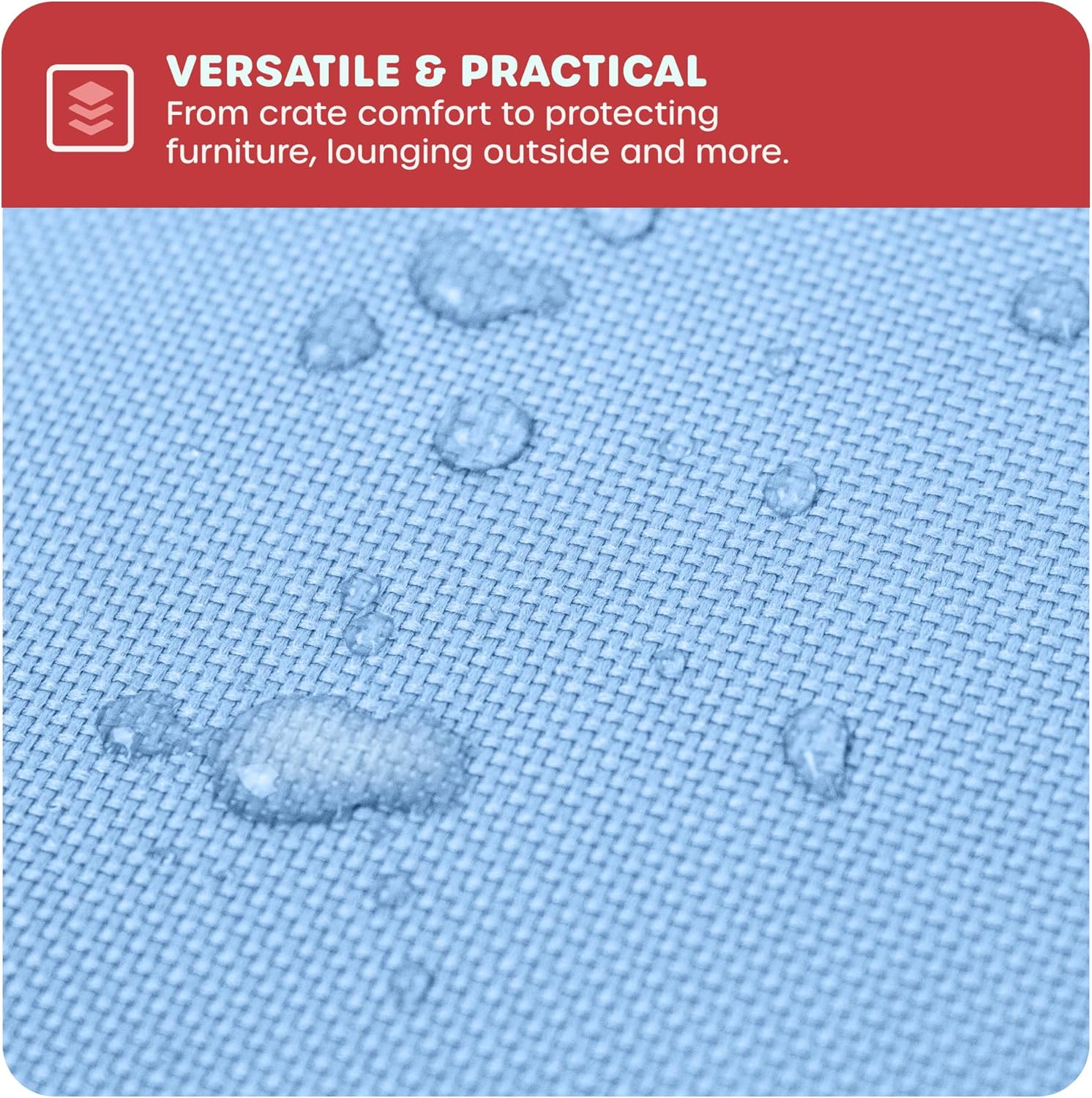 Downtown Pet Supply Dog Crate Mat, Waterproof Pet Bed, Dark/Light Blue, XS