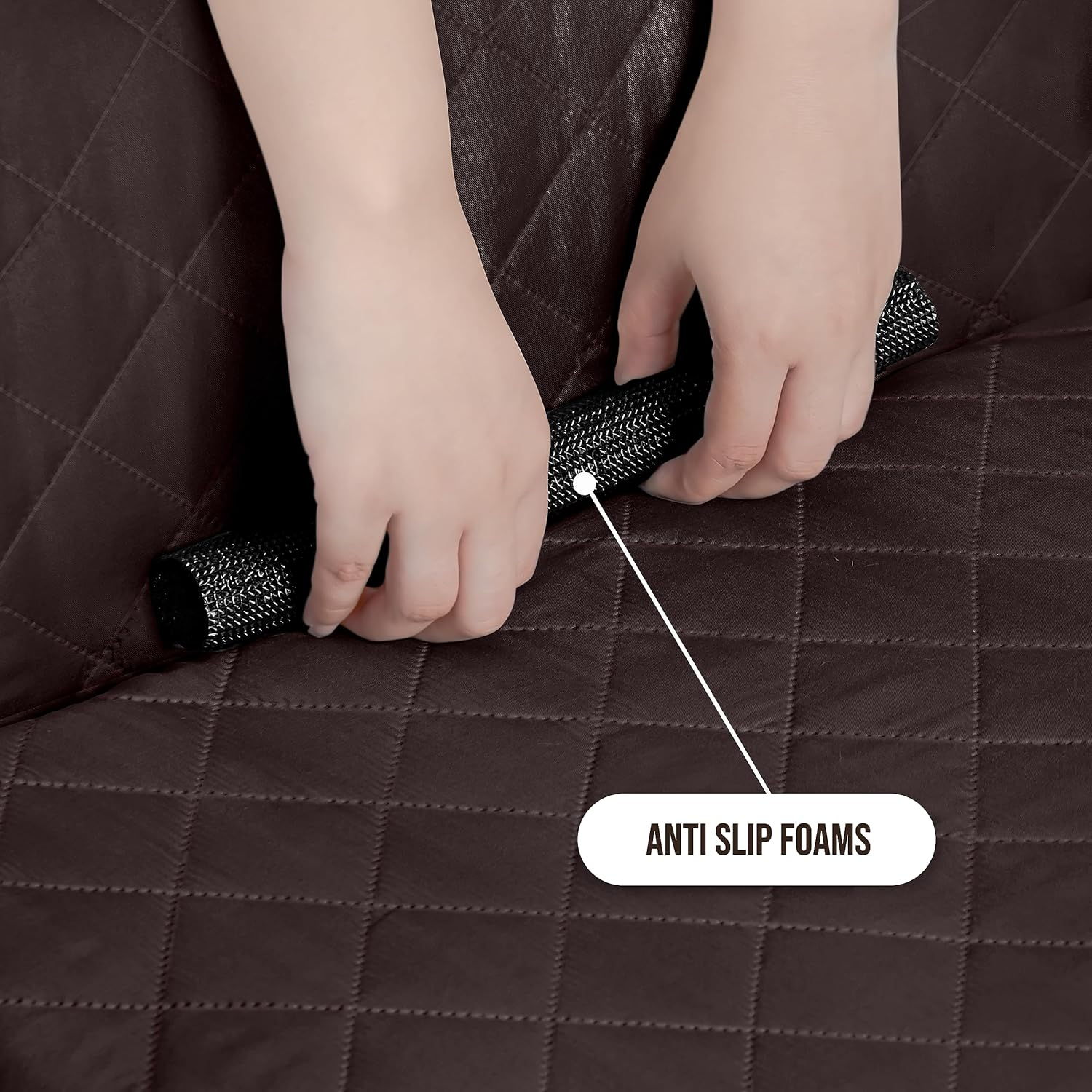 Utopia Bedding Reversible Sofa Couch Cover, Water Resistant Slipcover Furniture Protector with Foam Sticks and Elastic Straps for Kids Dogs Pets (3 Seater, Chocolate/Beige)