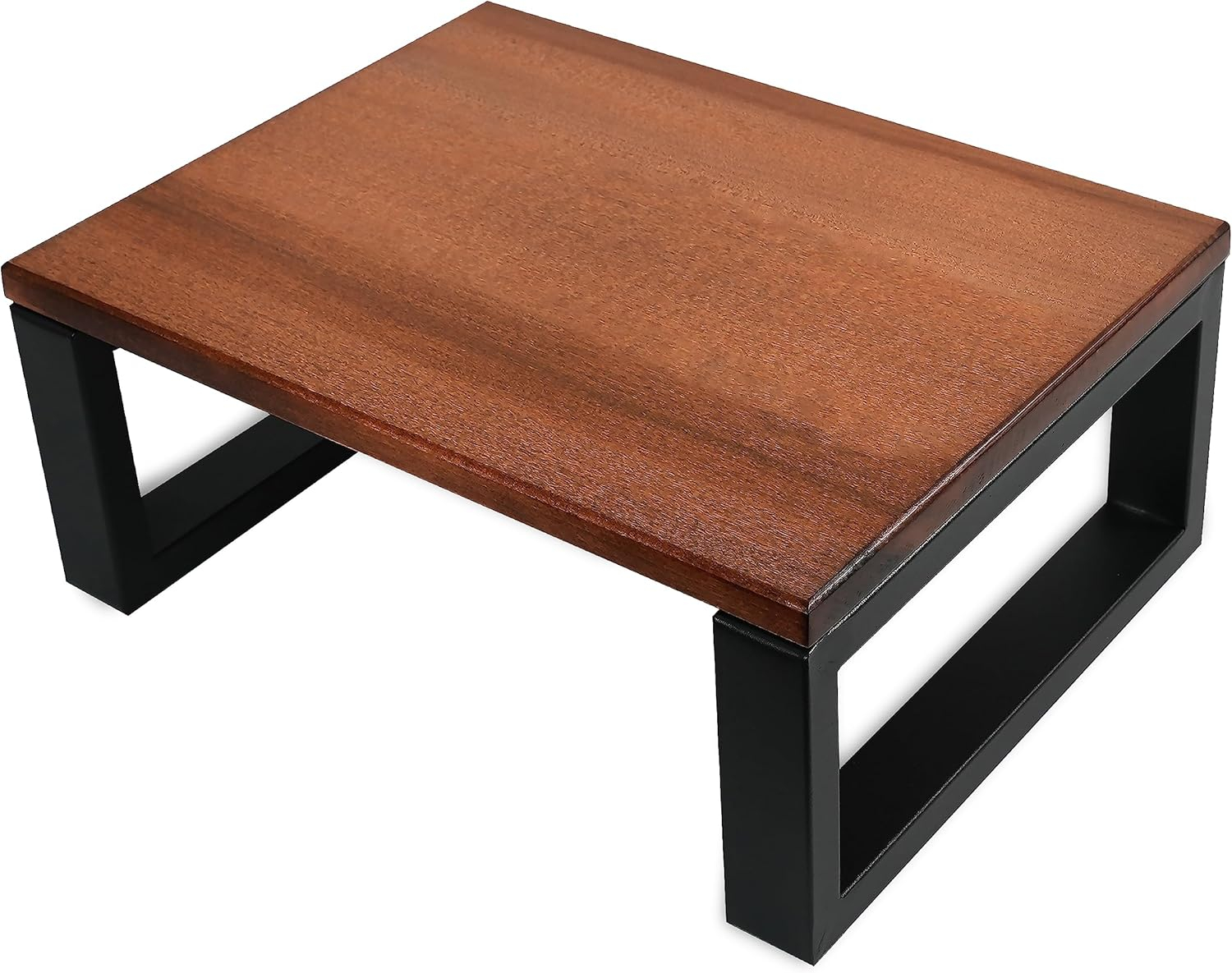 Chocolate Brown Solid Hardwood and Metal Portable Step Stool