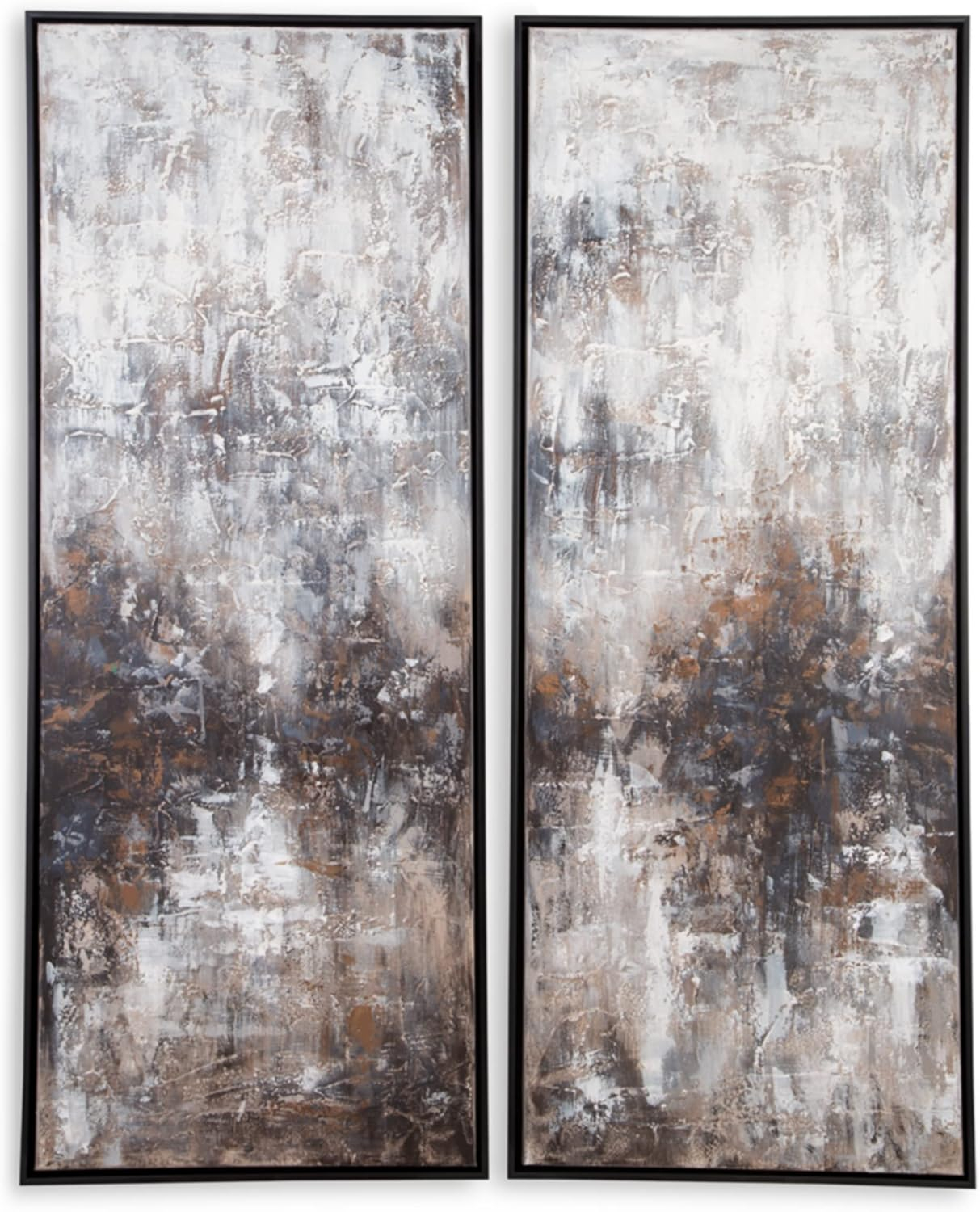 Sahriana Black and Brown Abstract Wall Art Set