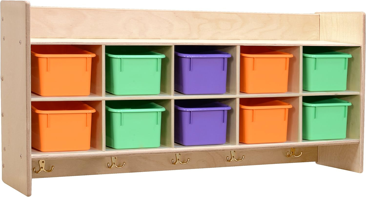 Contender (10) Cubbie Wall Hanging Storage with Hooks