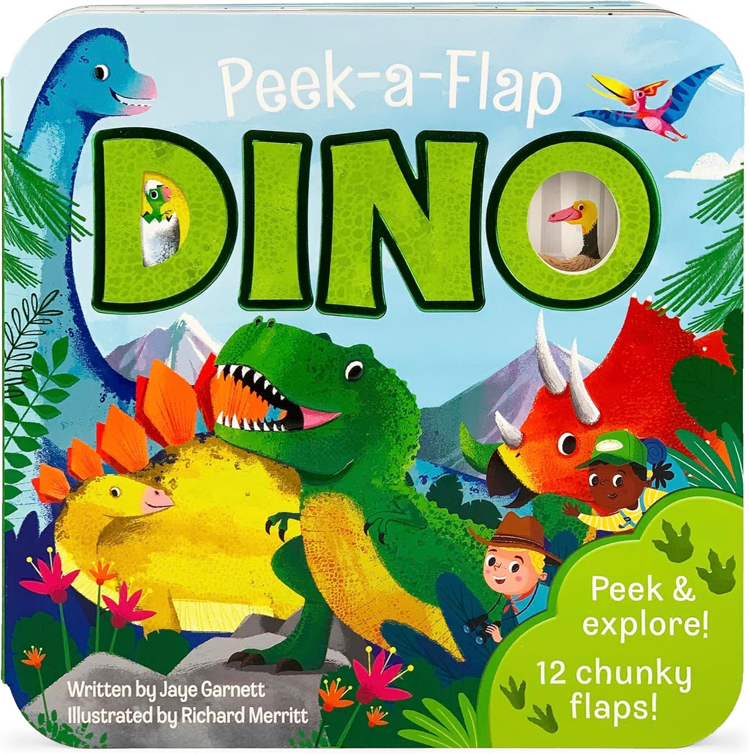 Dino - (Peek-A-Flap Children's Interactive Lift-A-Flap Board Book) by Jaye Garnett (Board Book)