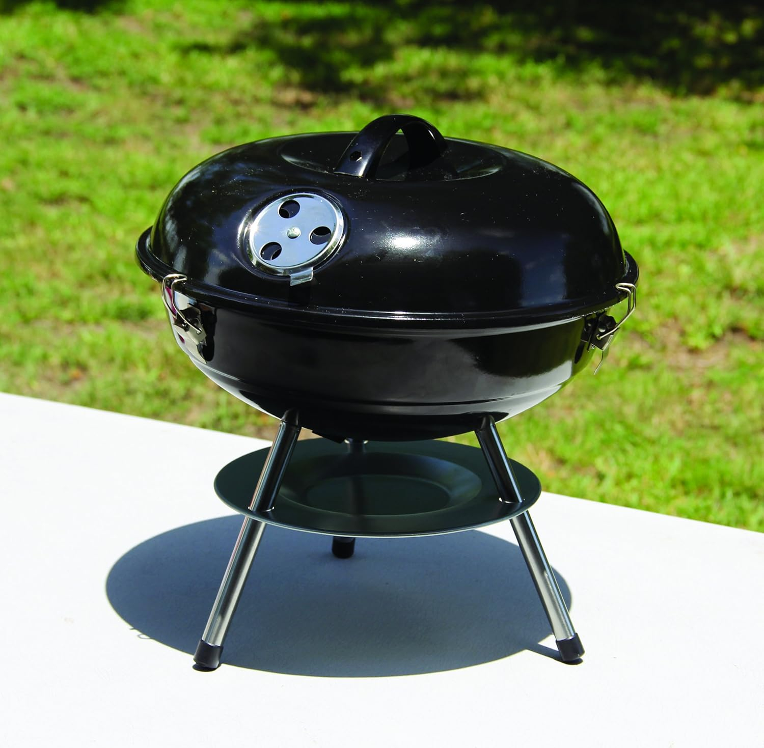 Texsport Barbecue Mini Portable Charcoal BBQ Grill, Black