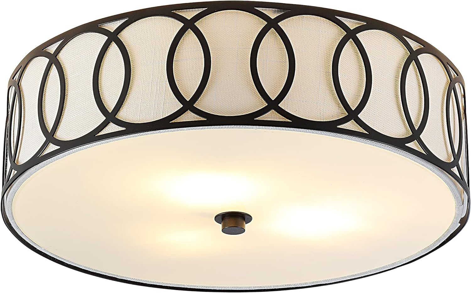 Aubrey 3-Light 15.5" Metal LED Flush Mount, Oil Rubbed Bronze