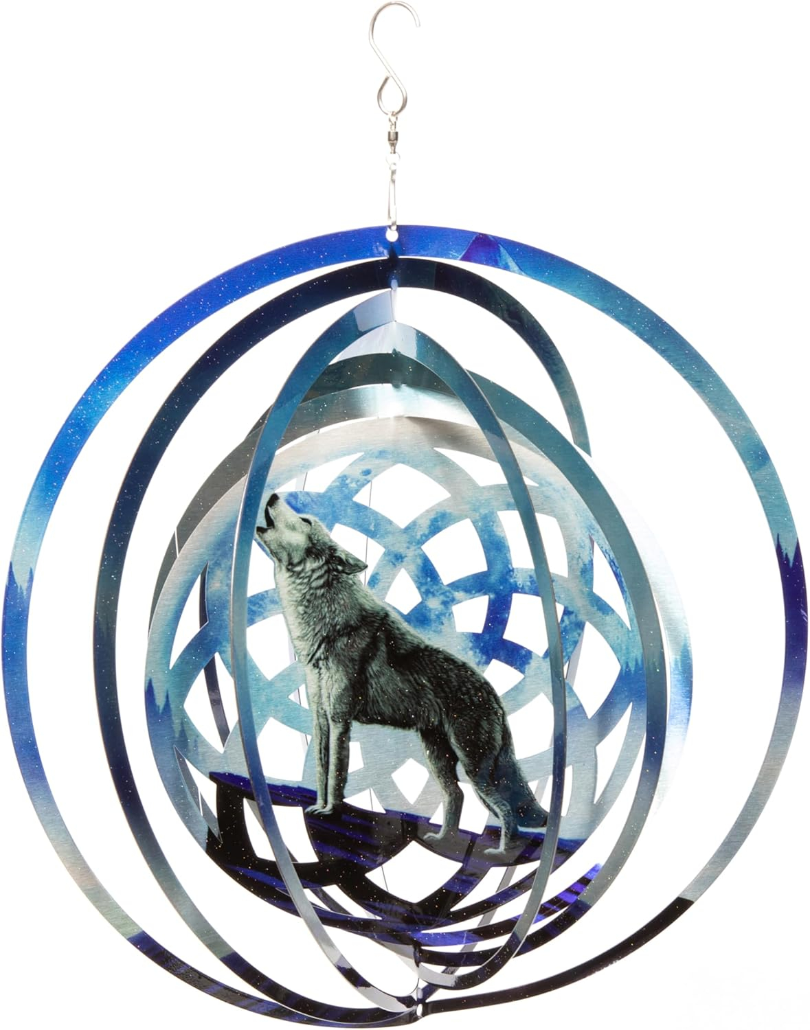 Vp Home Wolf Dreamcatcher Kinetic 3D Metal Outdoor Garden Decor Wind Spinner