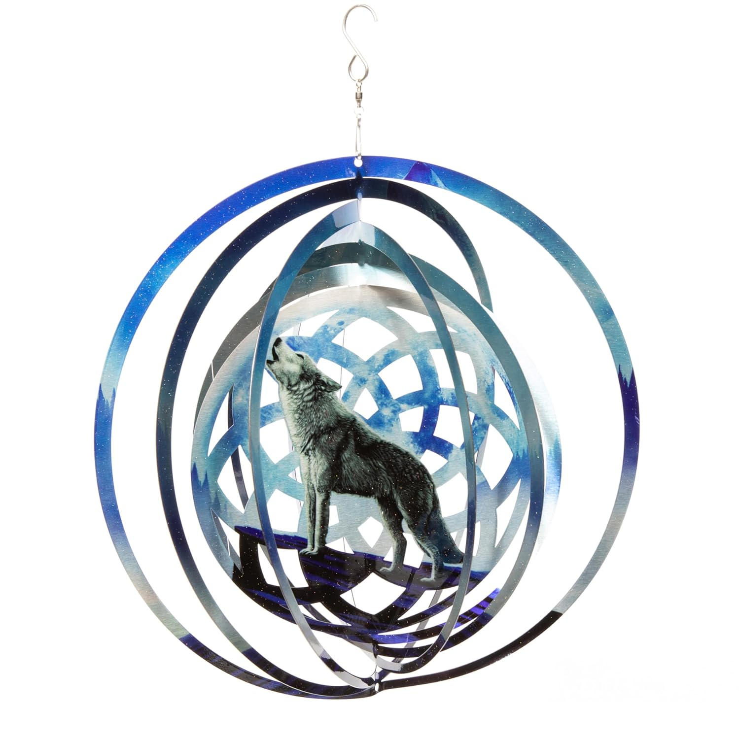 Vp Home Wolf Dreamcatcher Kinetic 3D Metal Outdoor Garden Decor Wind Spinner