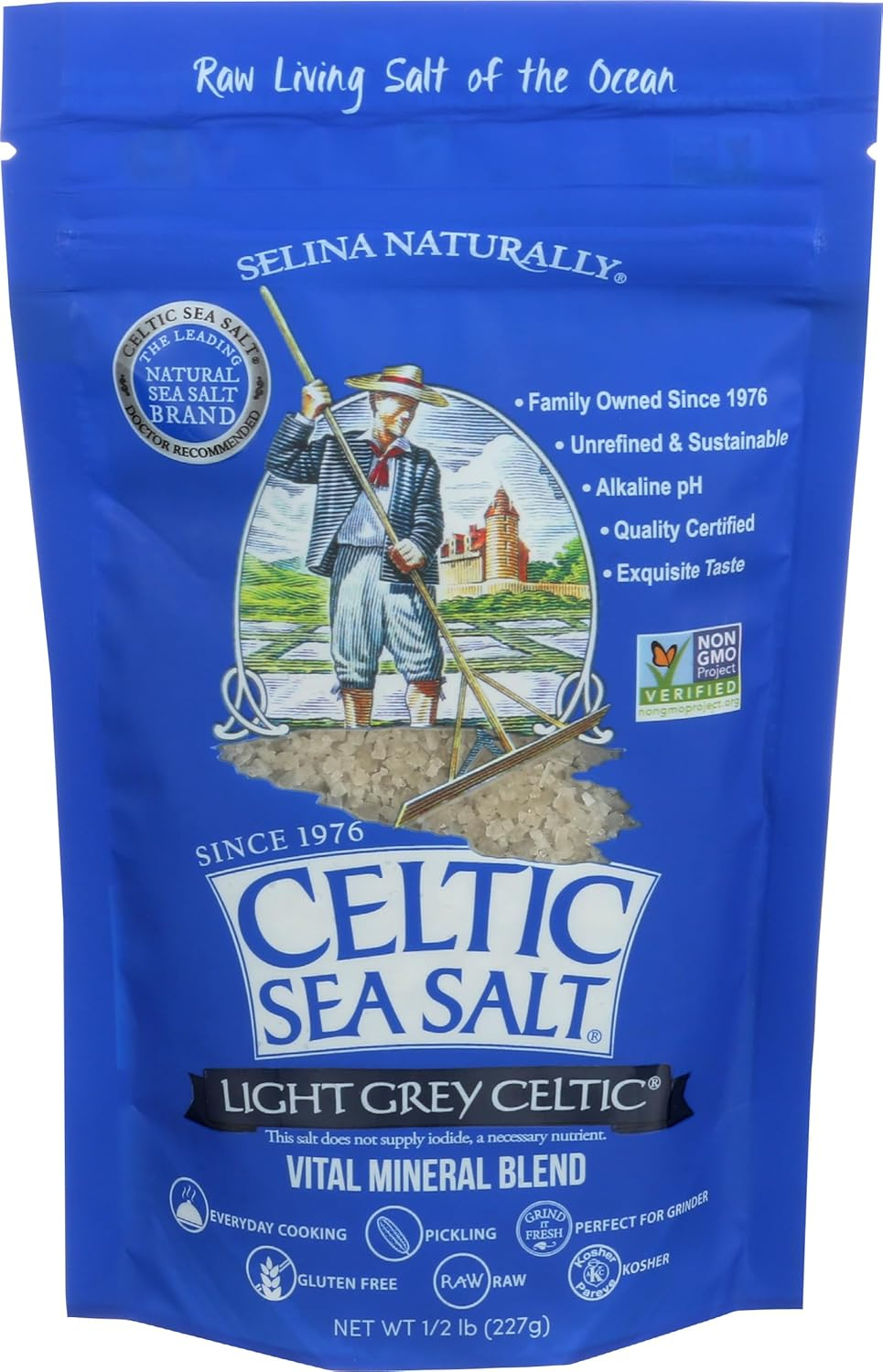 Celtic Sea Salt Light Grey, 8 Oz