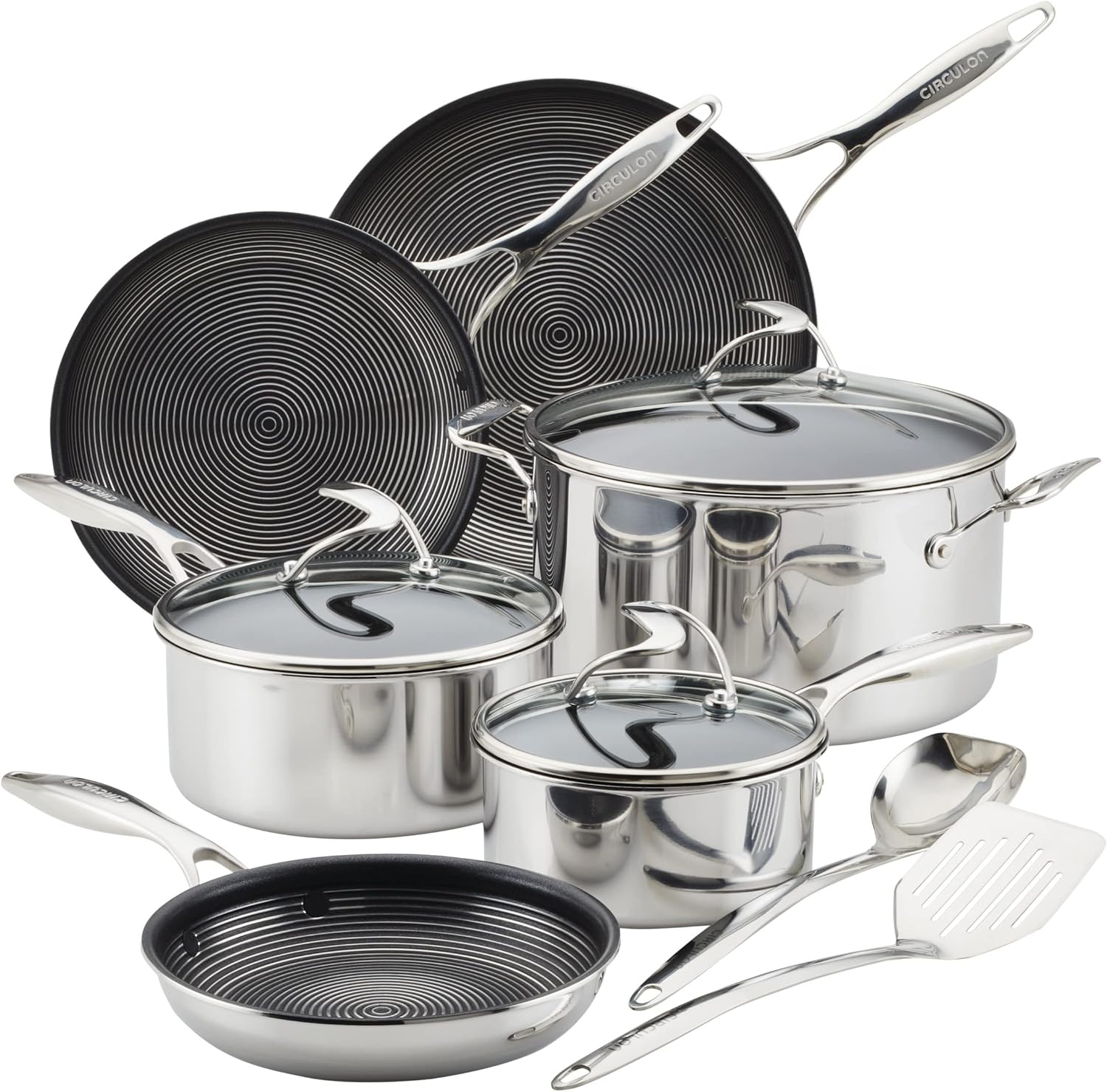 Circulon 11-Piece Stainless Steel Nonstick Cookware Set SteelShield Clad in Silver