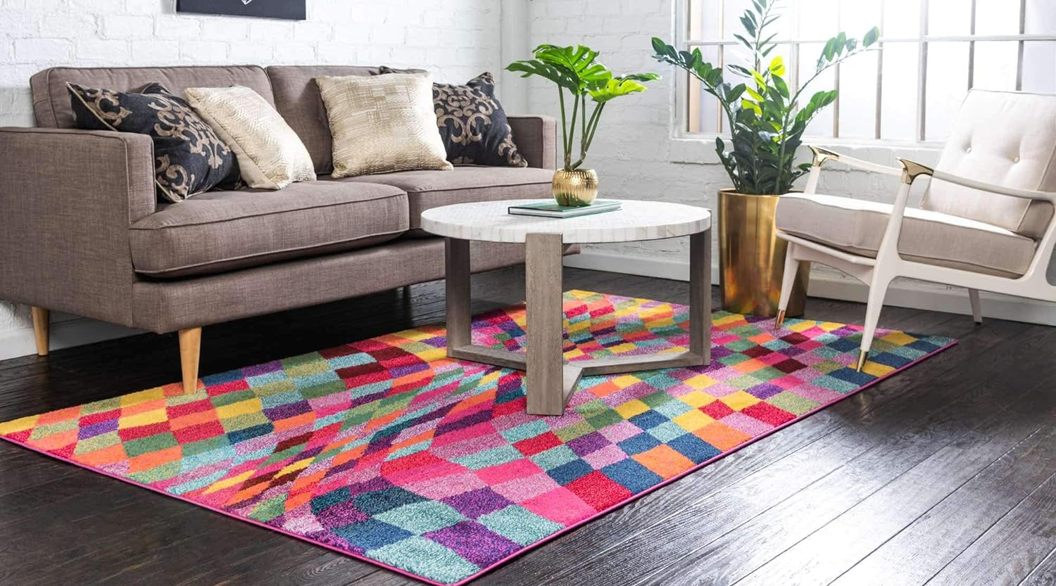 Unique Loom Estrella Collection Area Rug - Horta (5' 1" x 8' Rectangle Multi/Blue)