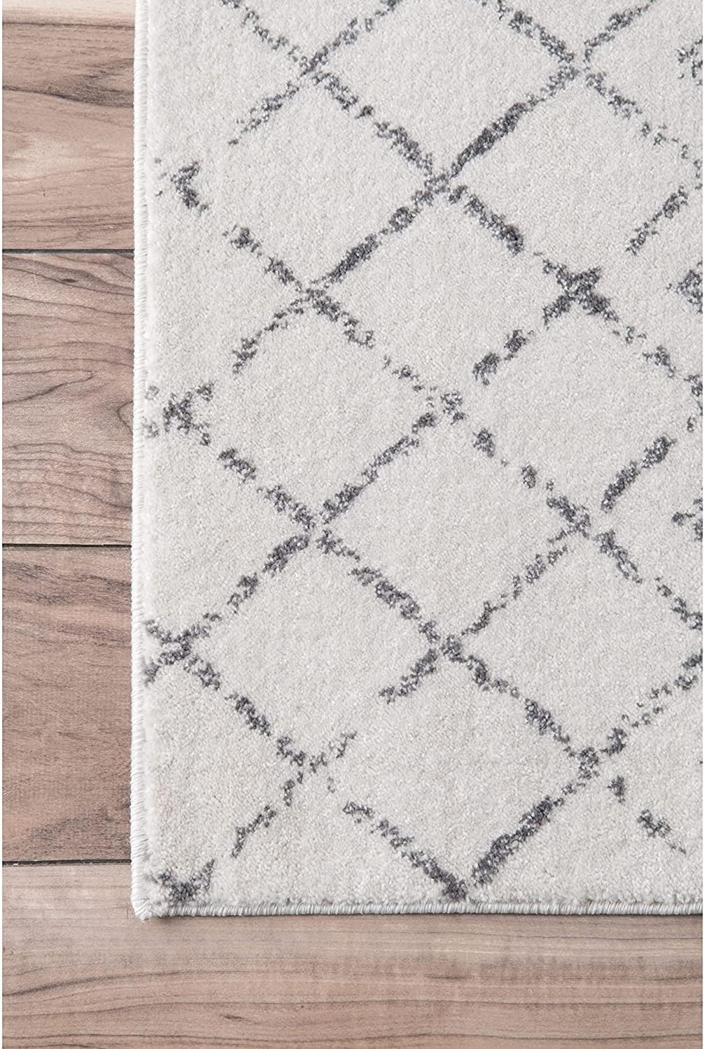 nuLOOM 8 Square Moroccan Blythe Area Rug, Grey, Faded Bohemian Design, Stain Resistant, For Bedroom, Dining Room, Living Room, Hallway, Office, Kitchen, Entryway