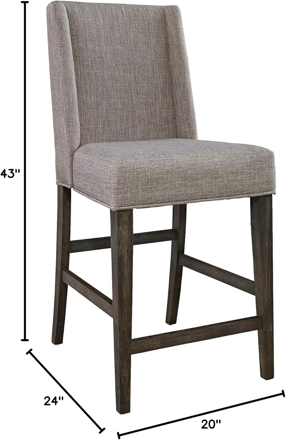 Liberty Furniture Industries Double Bridge Upholstered Counter Chair (RTA), W20 x D24 x H43, Dark Brown
