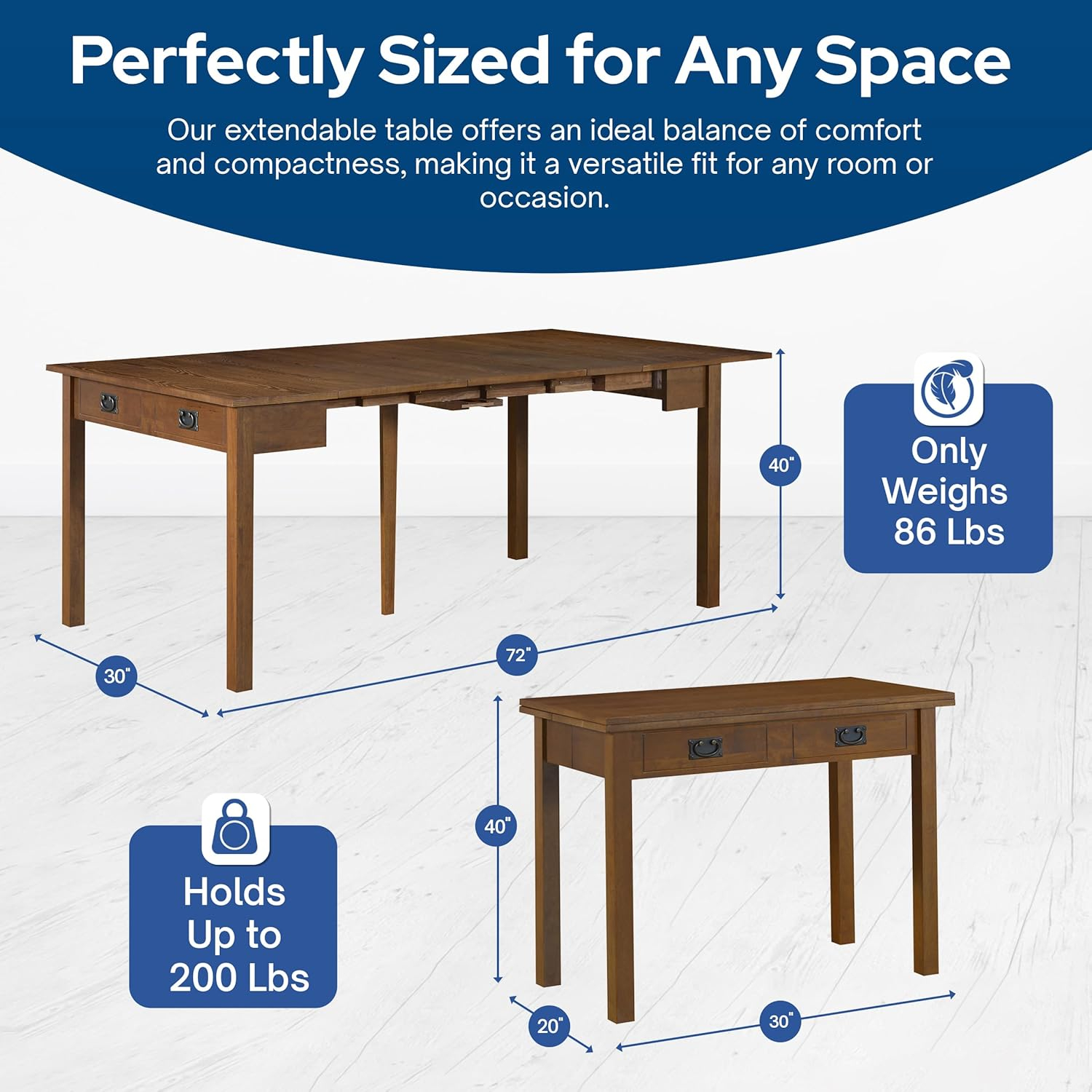 Stakmore Straight Edge Expanding Console Table, Fruitwood
