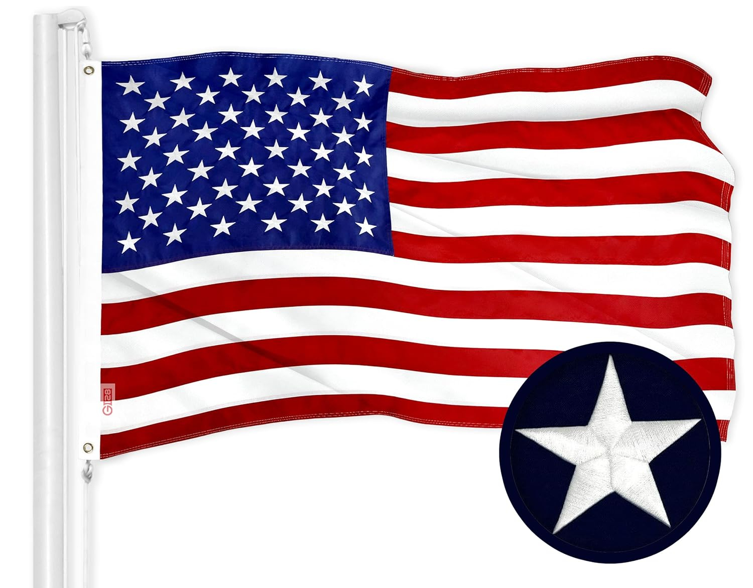 g128 - american usa us flag 4x6 ft embroidered stars sewn stripes brass grommets