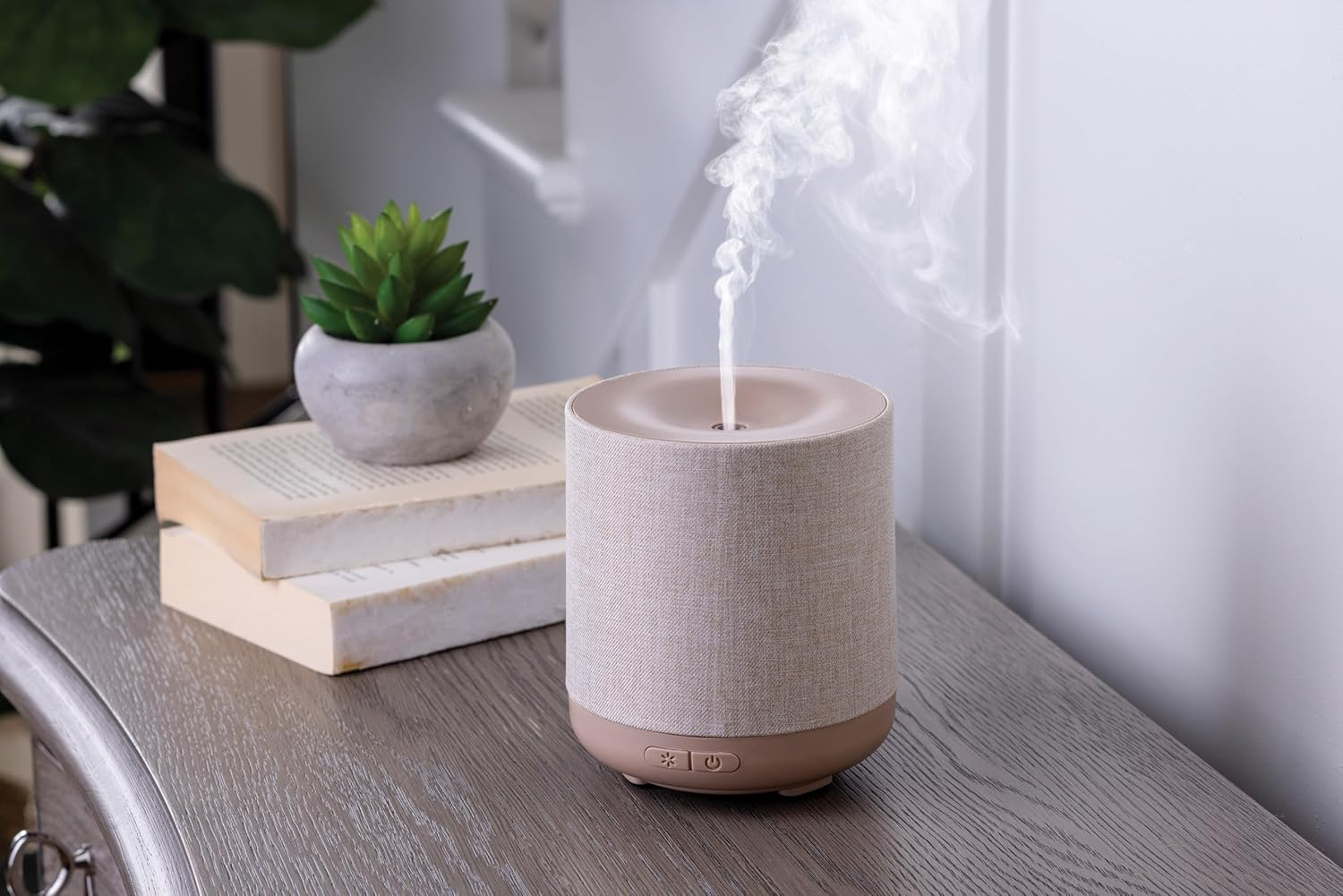 Natural Linen Beige Electric Diffuser with Silent Operation