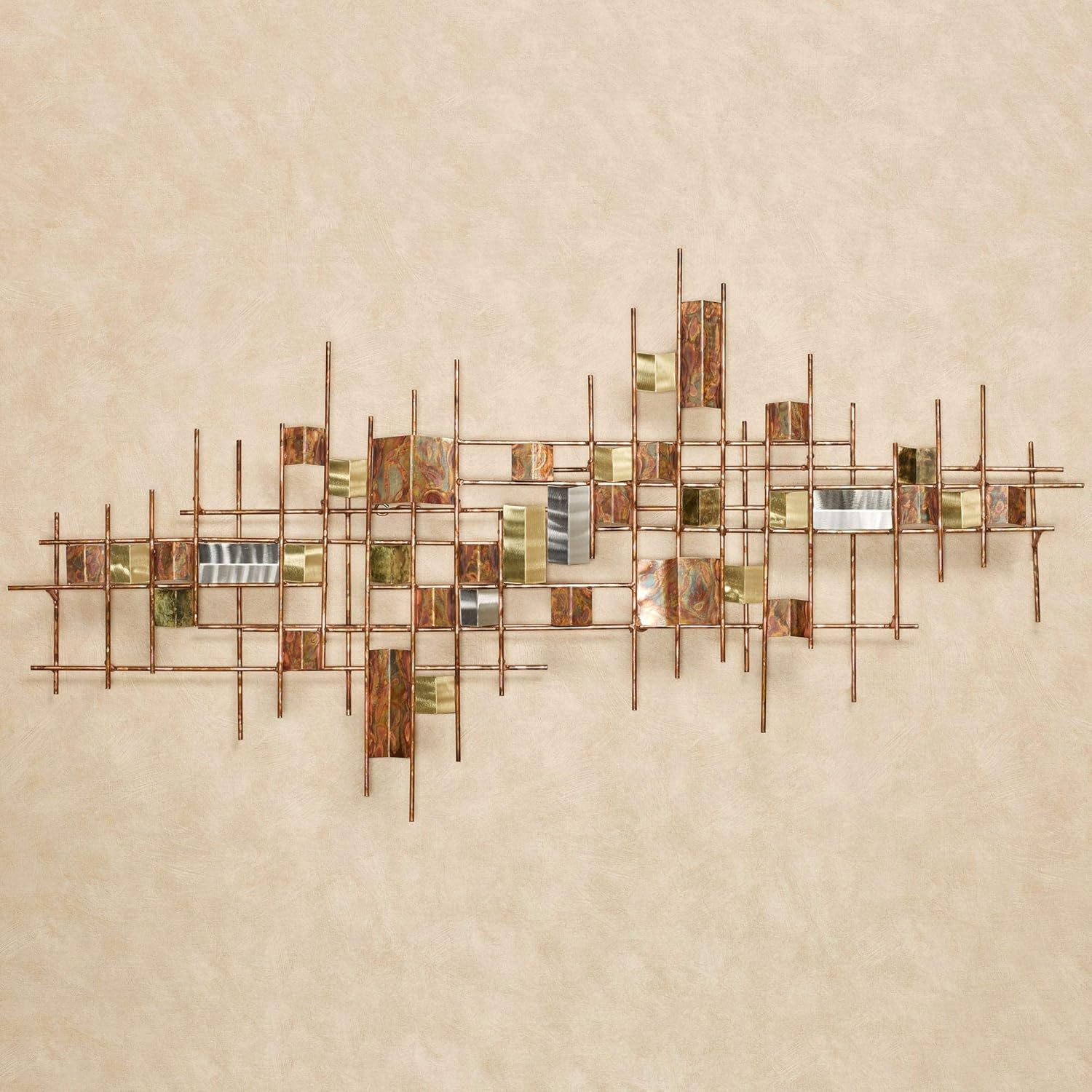 Large Abstract Copper and Stainless Steel Wall Sculpture