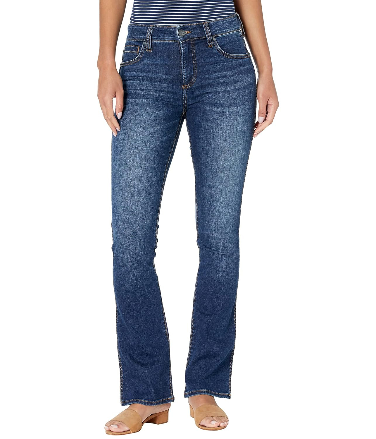 Monument Wash Cotton Blend Bootcut Relaxed Fit Jeans