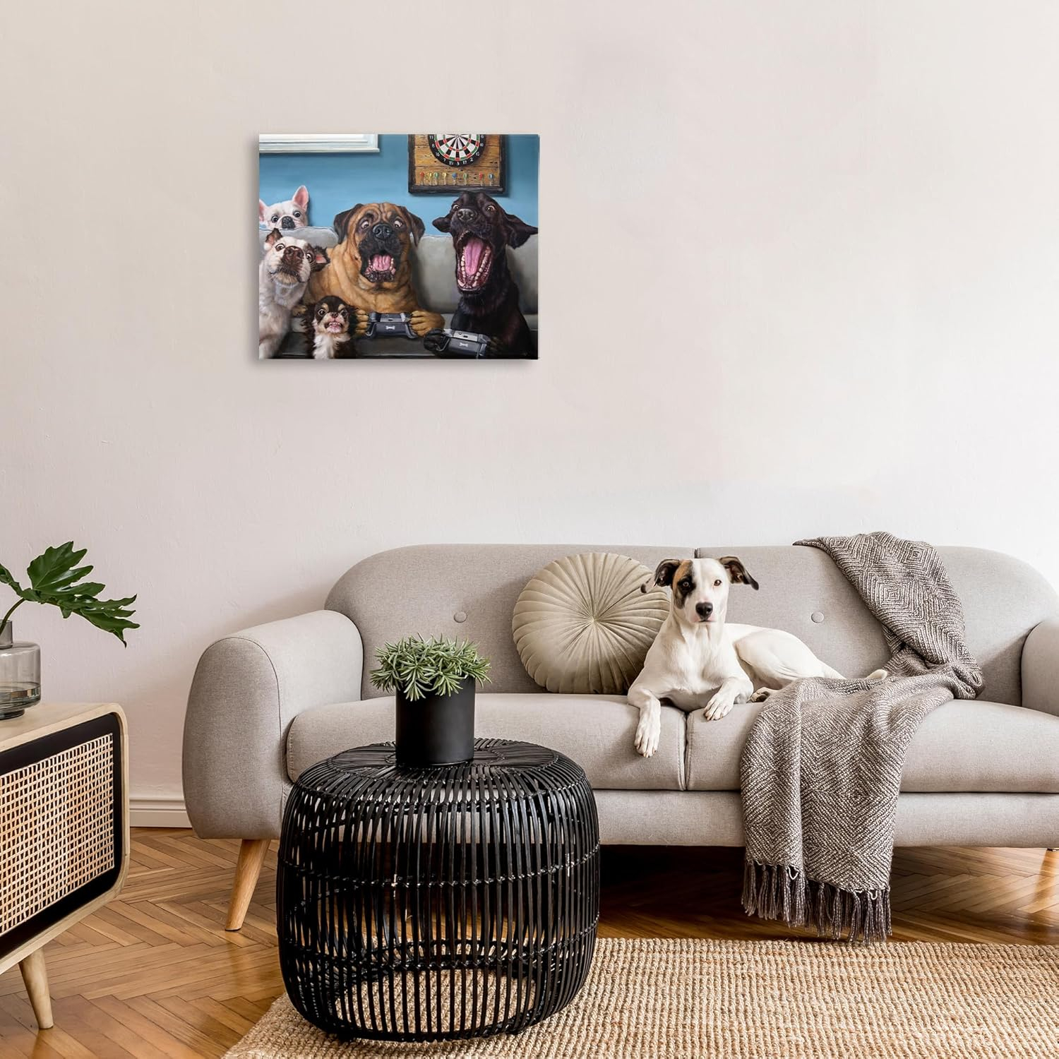 Stupell Home Décor Funny Dogs Playing Video Games Livingroom Pet Portrait, 24 x 30, Designed by Lucia Heffernan