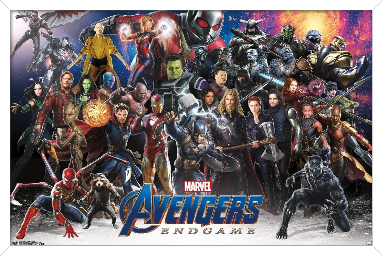 Marvel Cinematic Universe - Avengers - Endgame - Lineup Wall Poster, 22.375" x 34", Framed