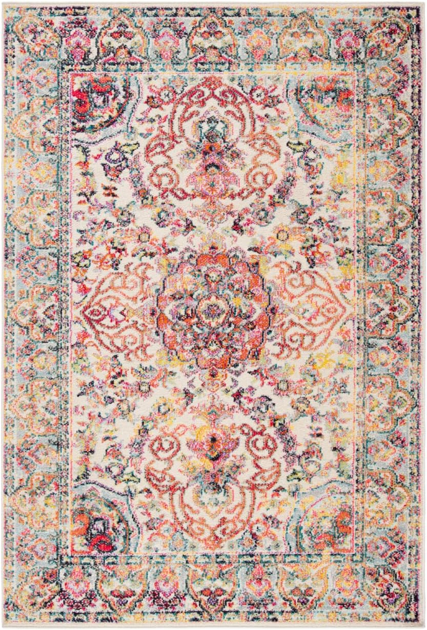 Madison Red and Ivory 9' x 12' Synthetic Area Rug